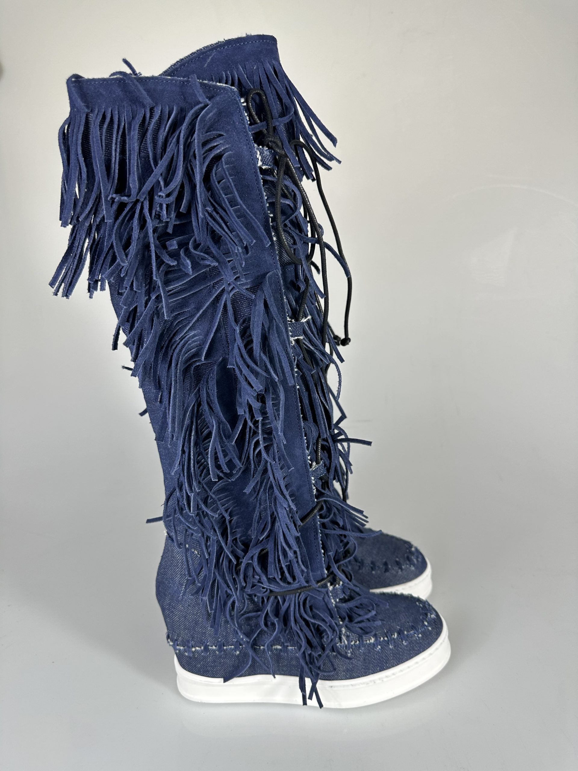 Anthony jeans scuro rip camoscio blu