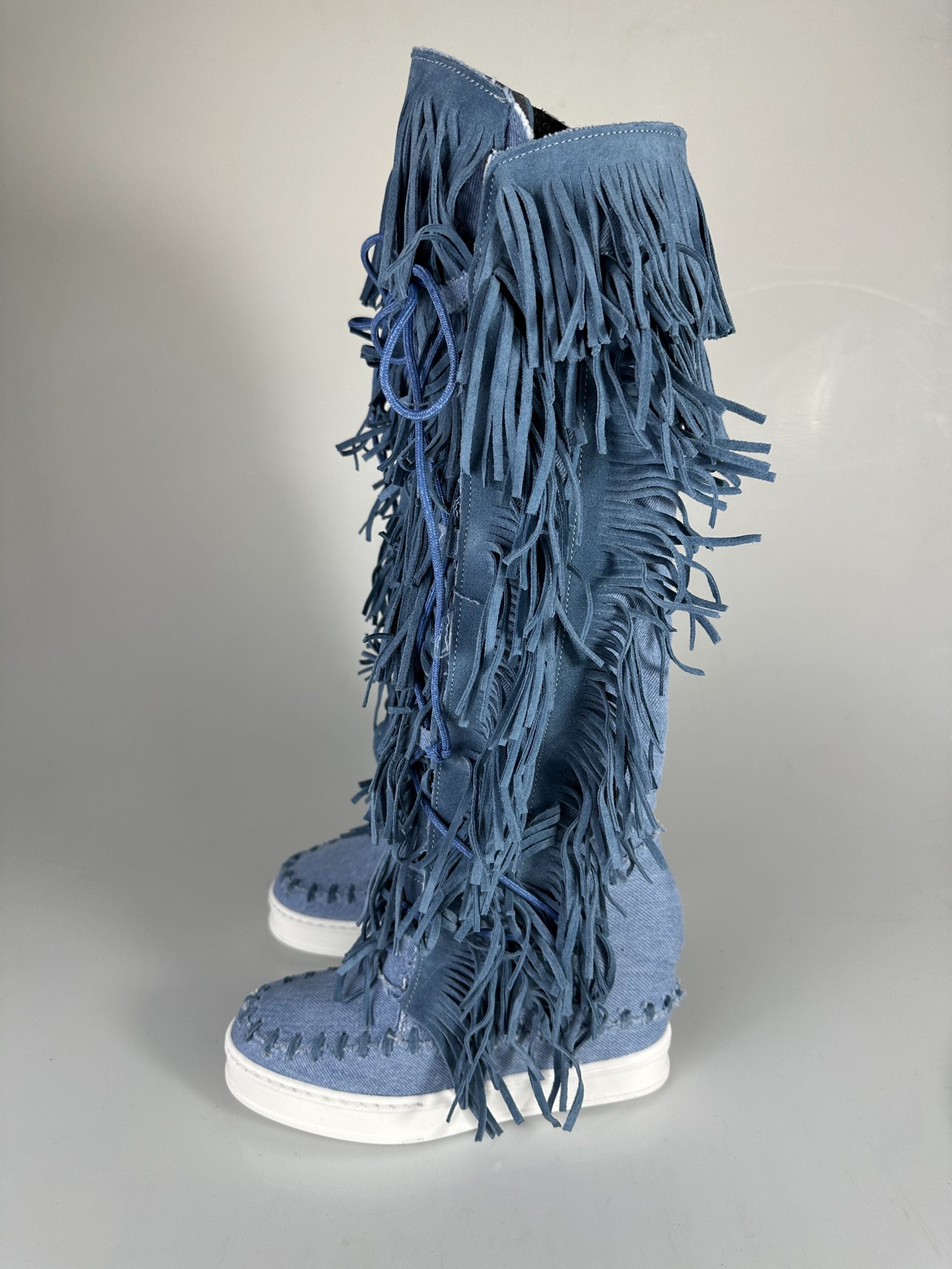 Anthony jeans rip camoscio turchese