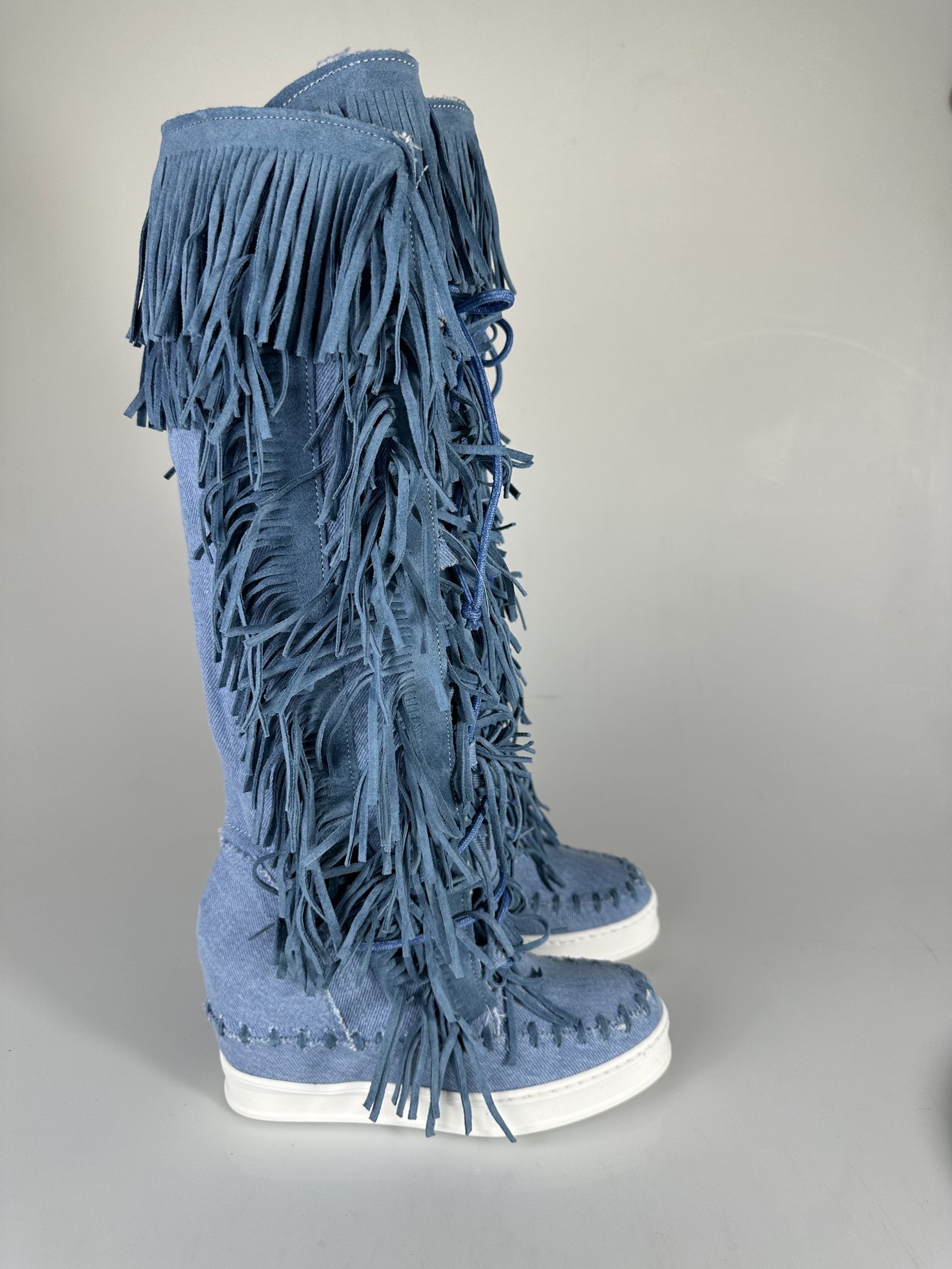 Anthony jeans rip camoscio turchese