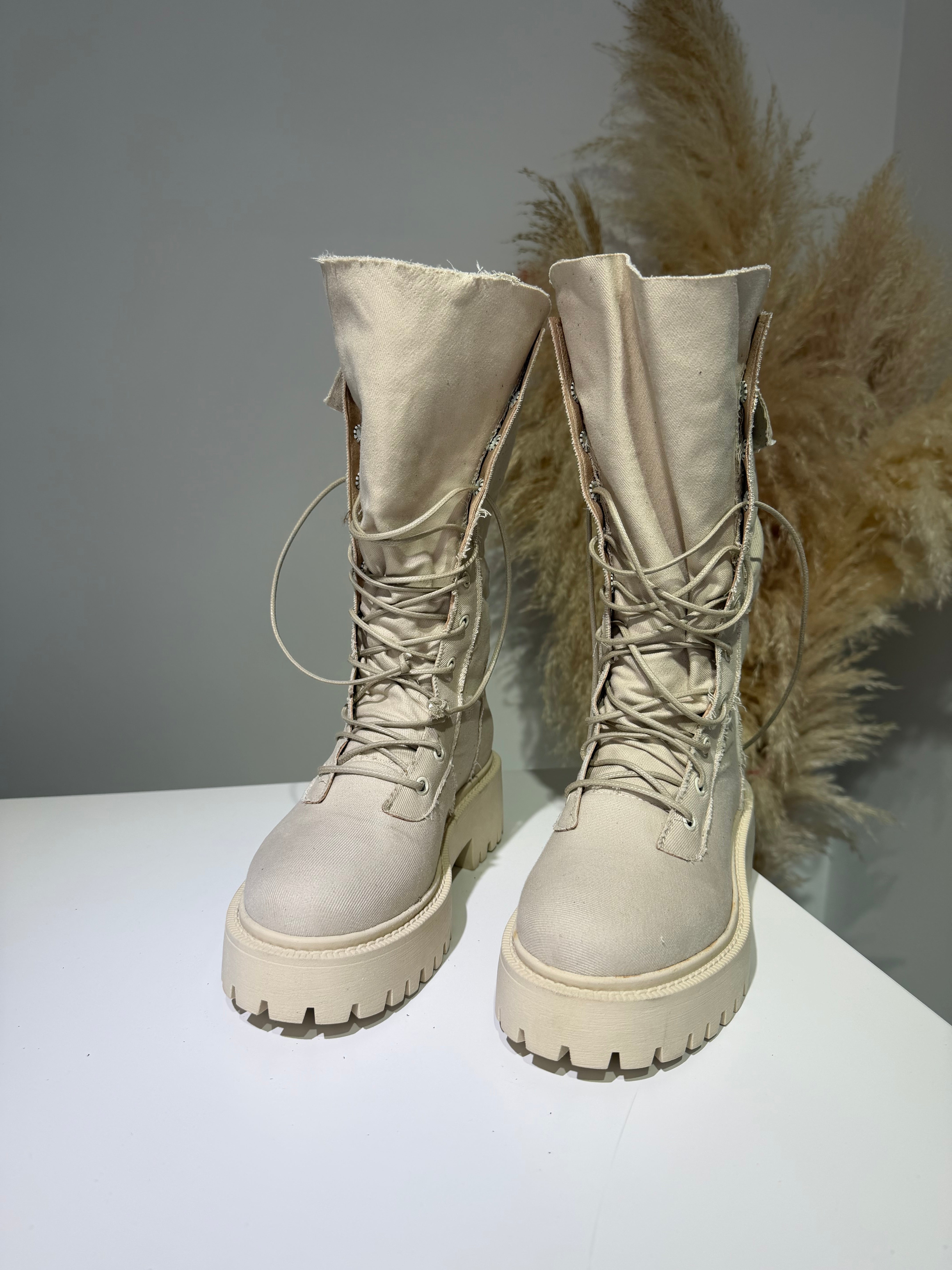 Anfibio ginny canvas crema