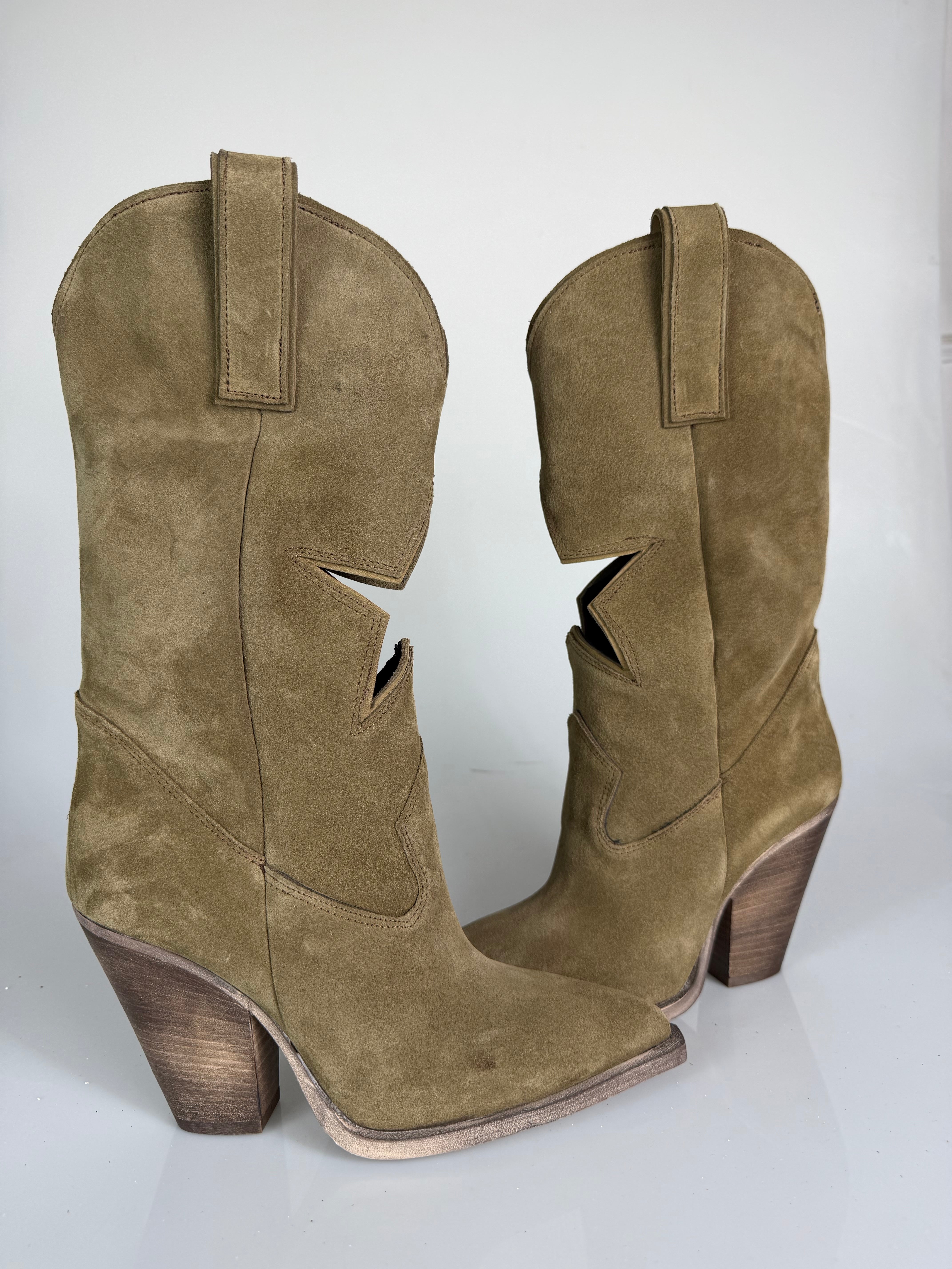 Gabriella star camoscio verde