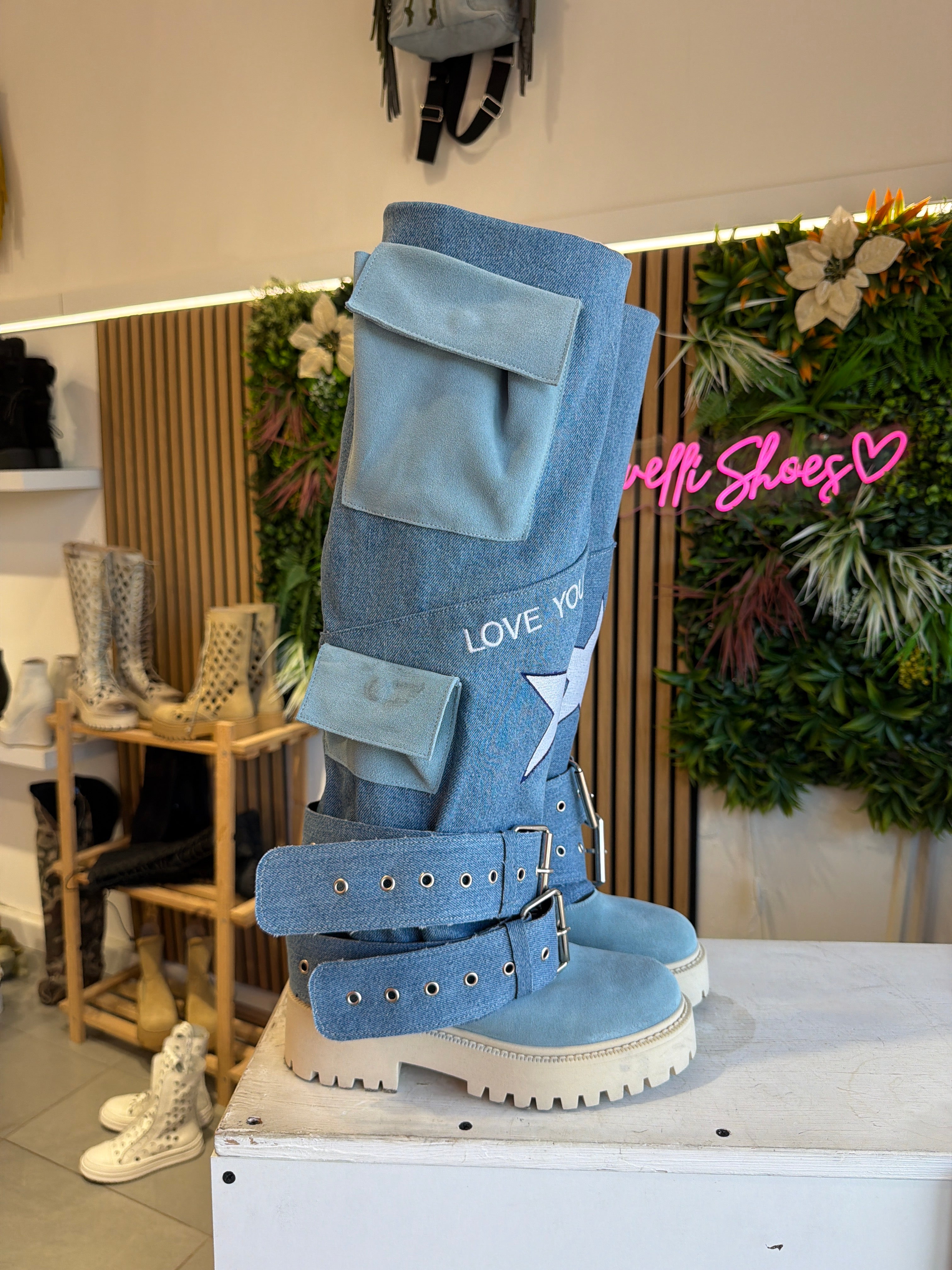 anfibio ginny boomerang jeans/ camoscio
