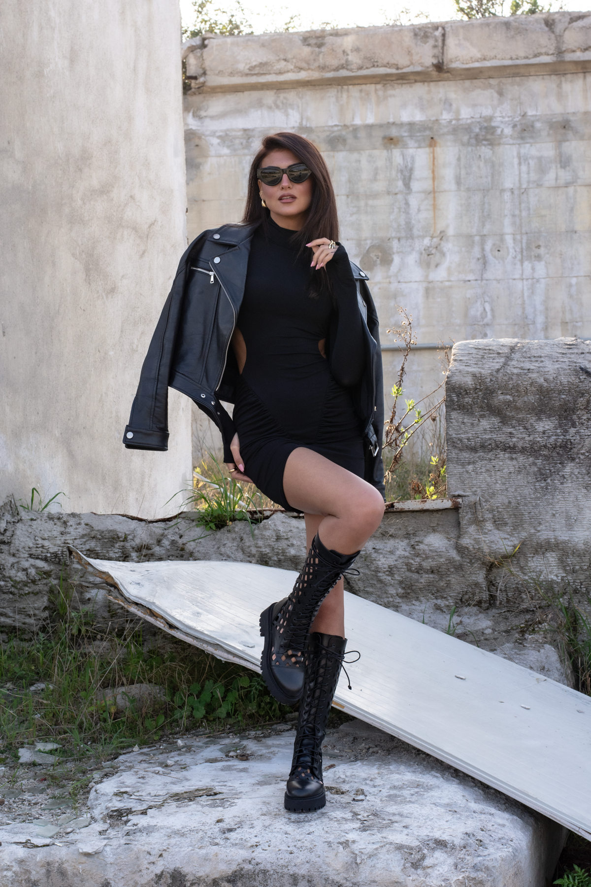 Anfibio ginny rete pelle nero