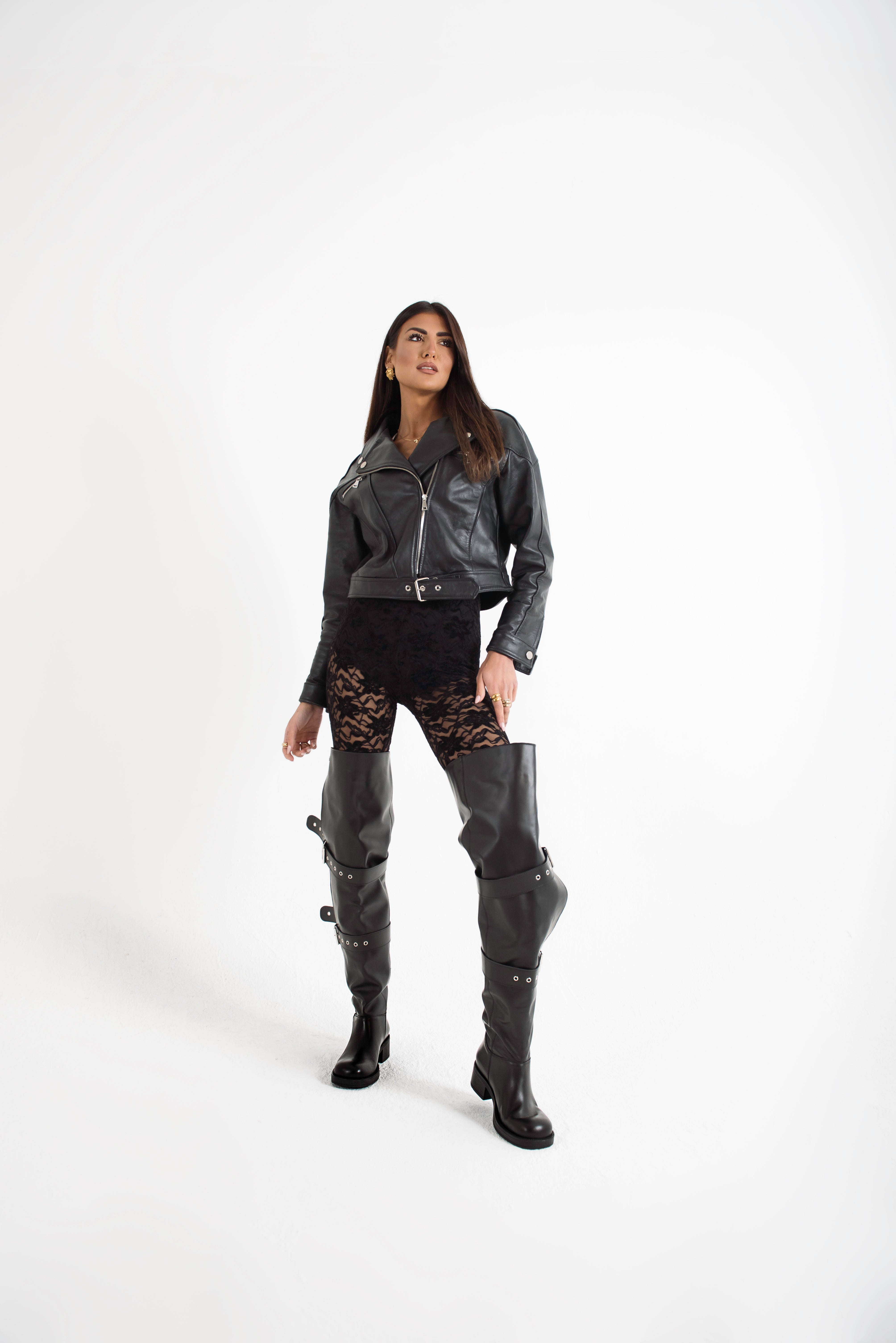 Stivale Hummer pelle nero