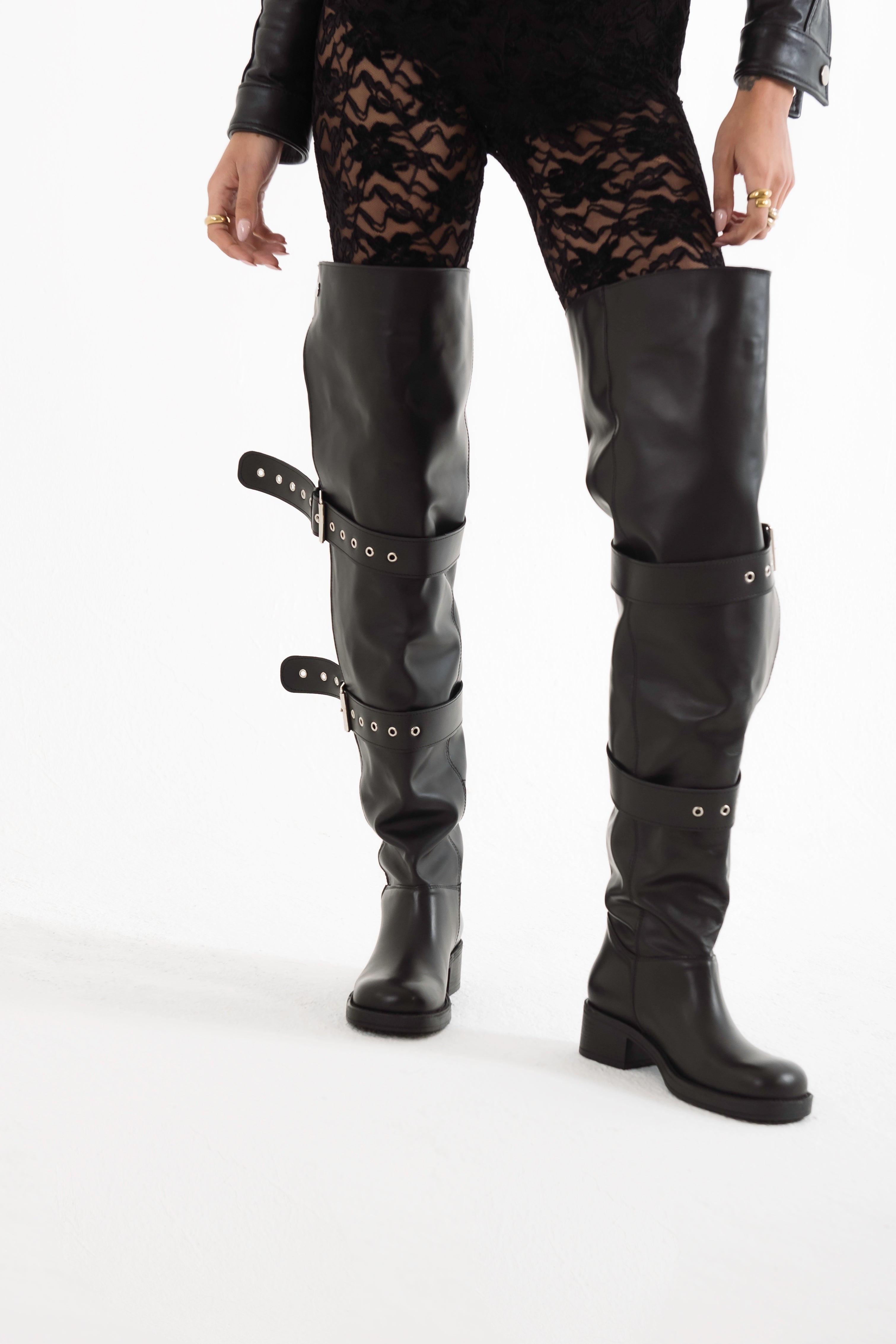 Stivale Hummer pelle nero