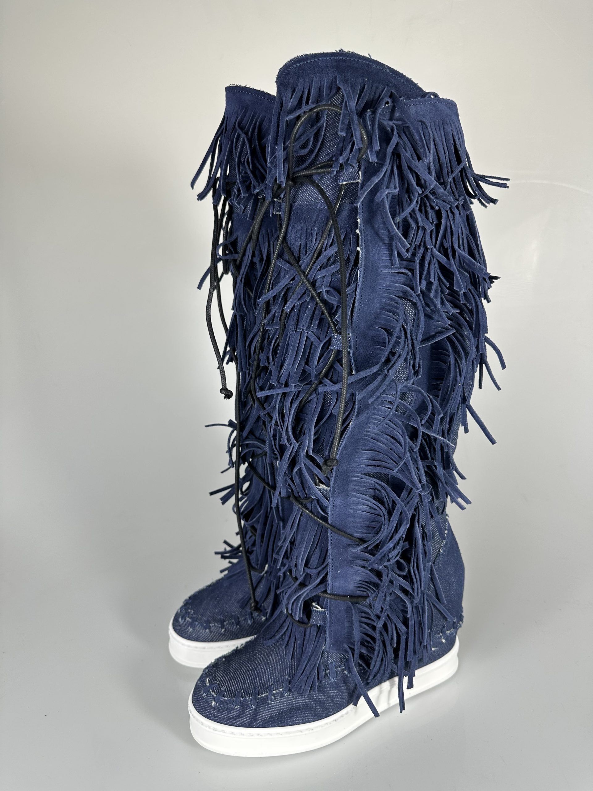Anthony jeans scuro rip camoscio blu