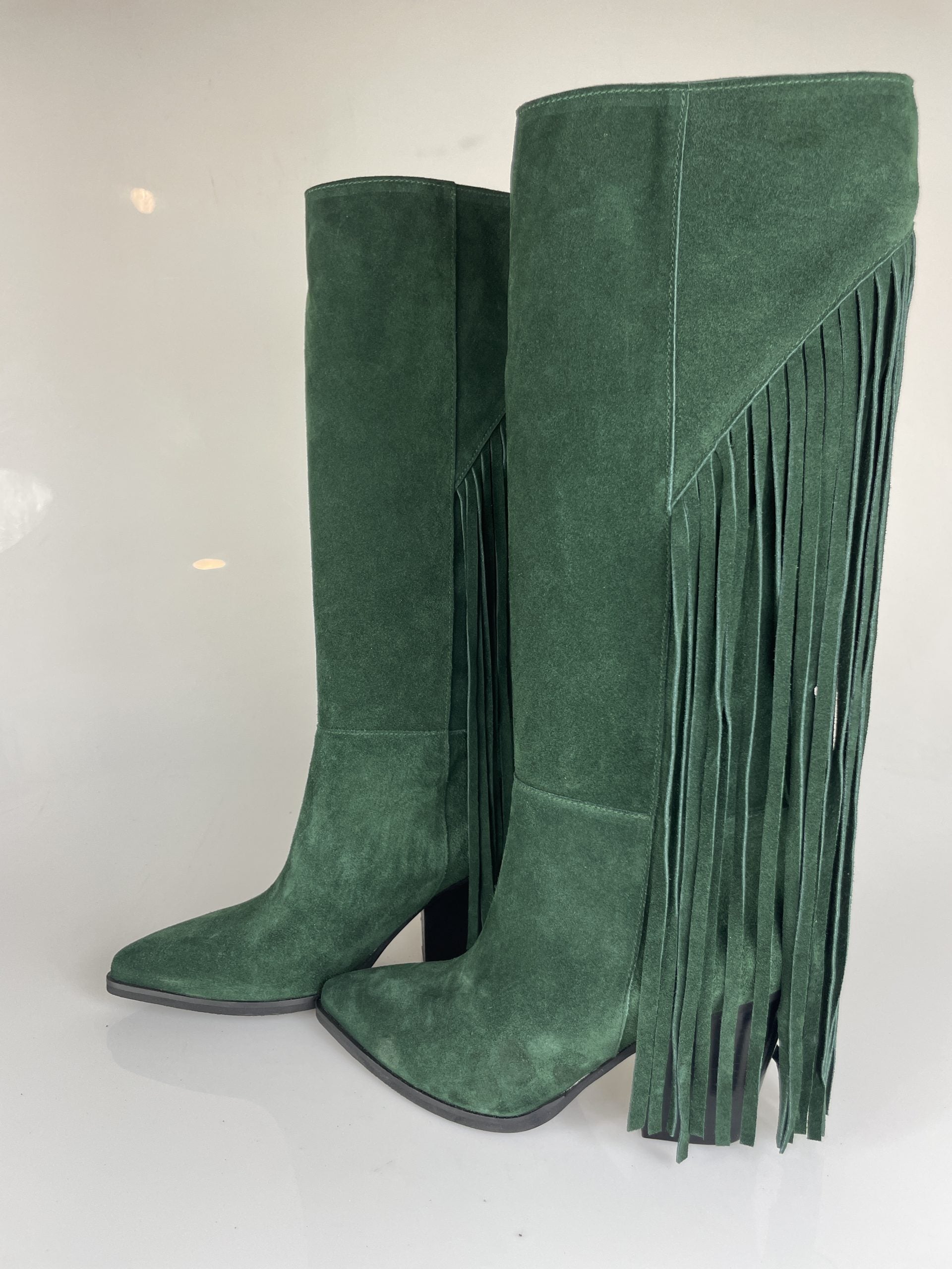 Camperos Cesare green suede