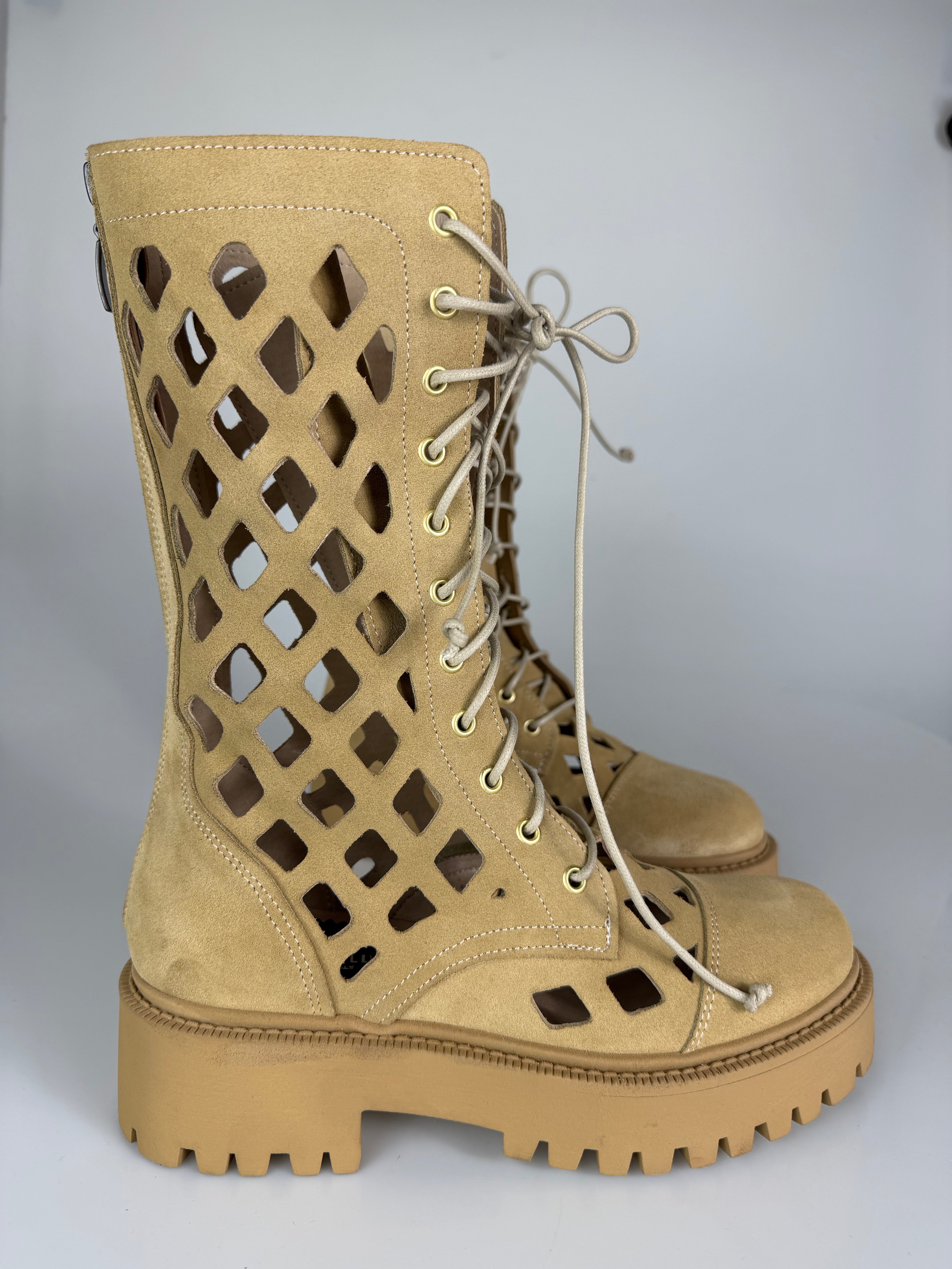 Anfibio ginny mid rete camoscio biscotto