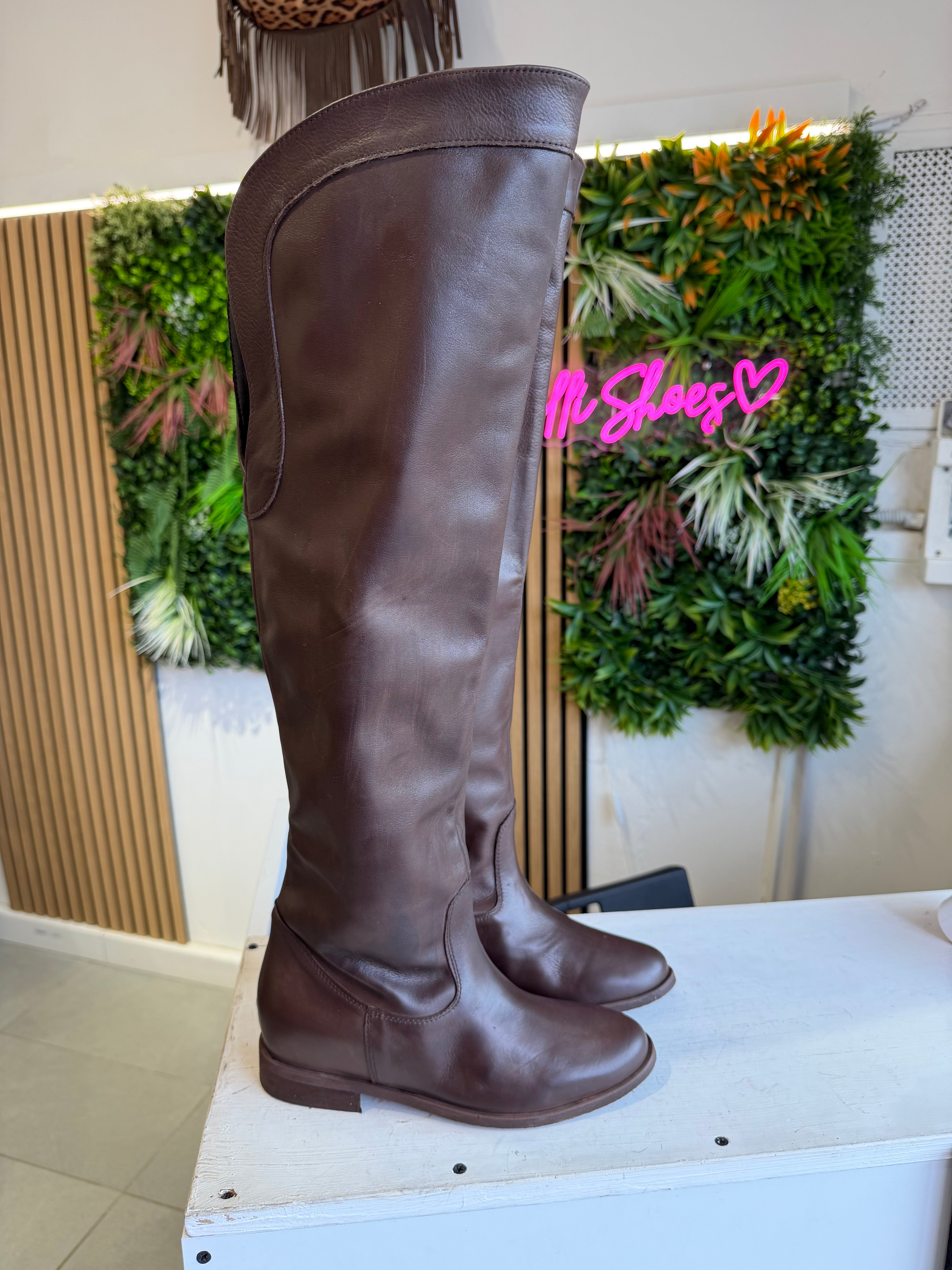 Furia zeppa interna pelle marrone