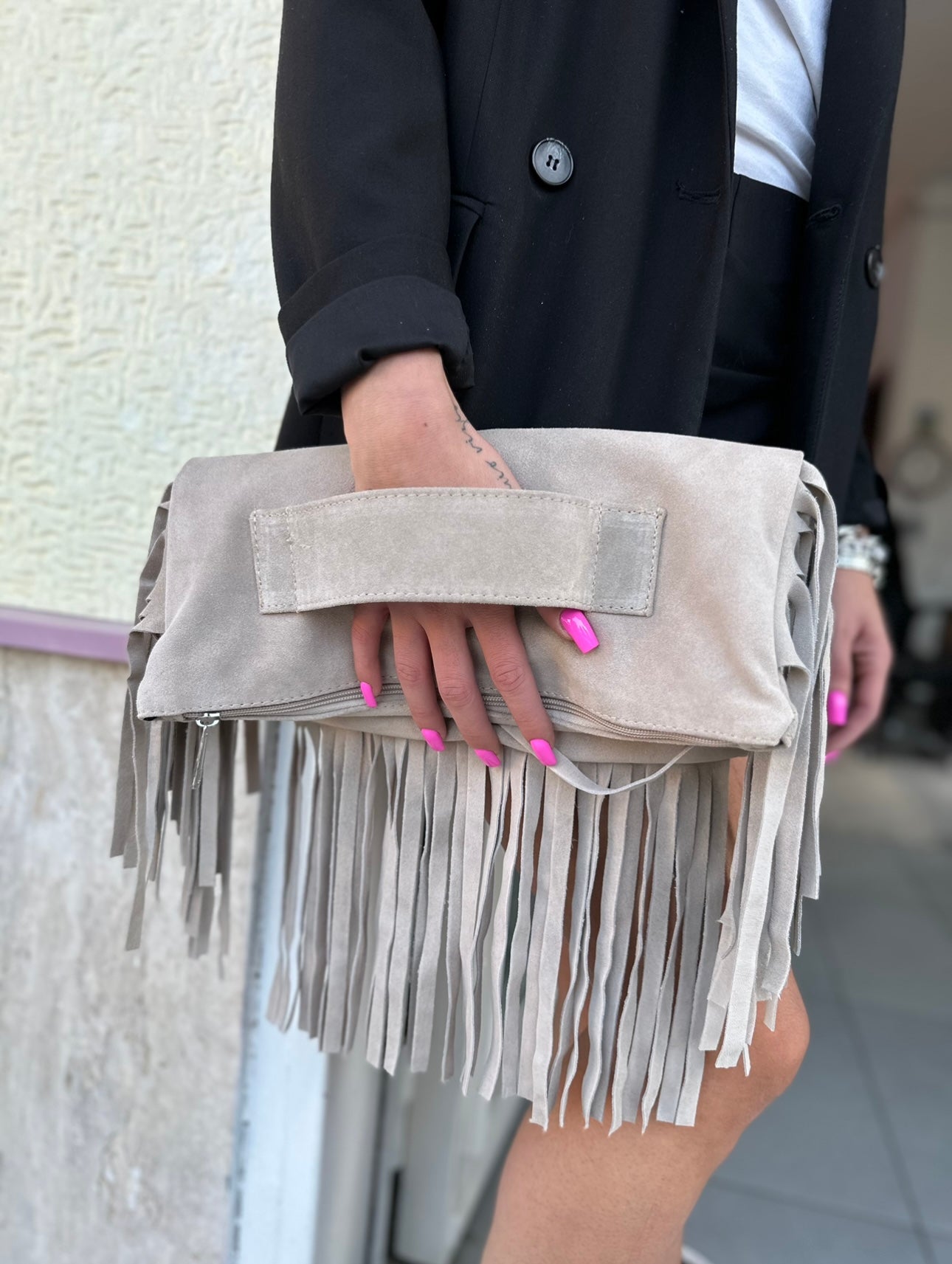 Miami bag beige suede