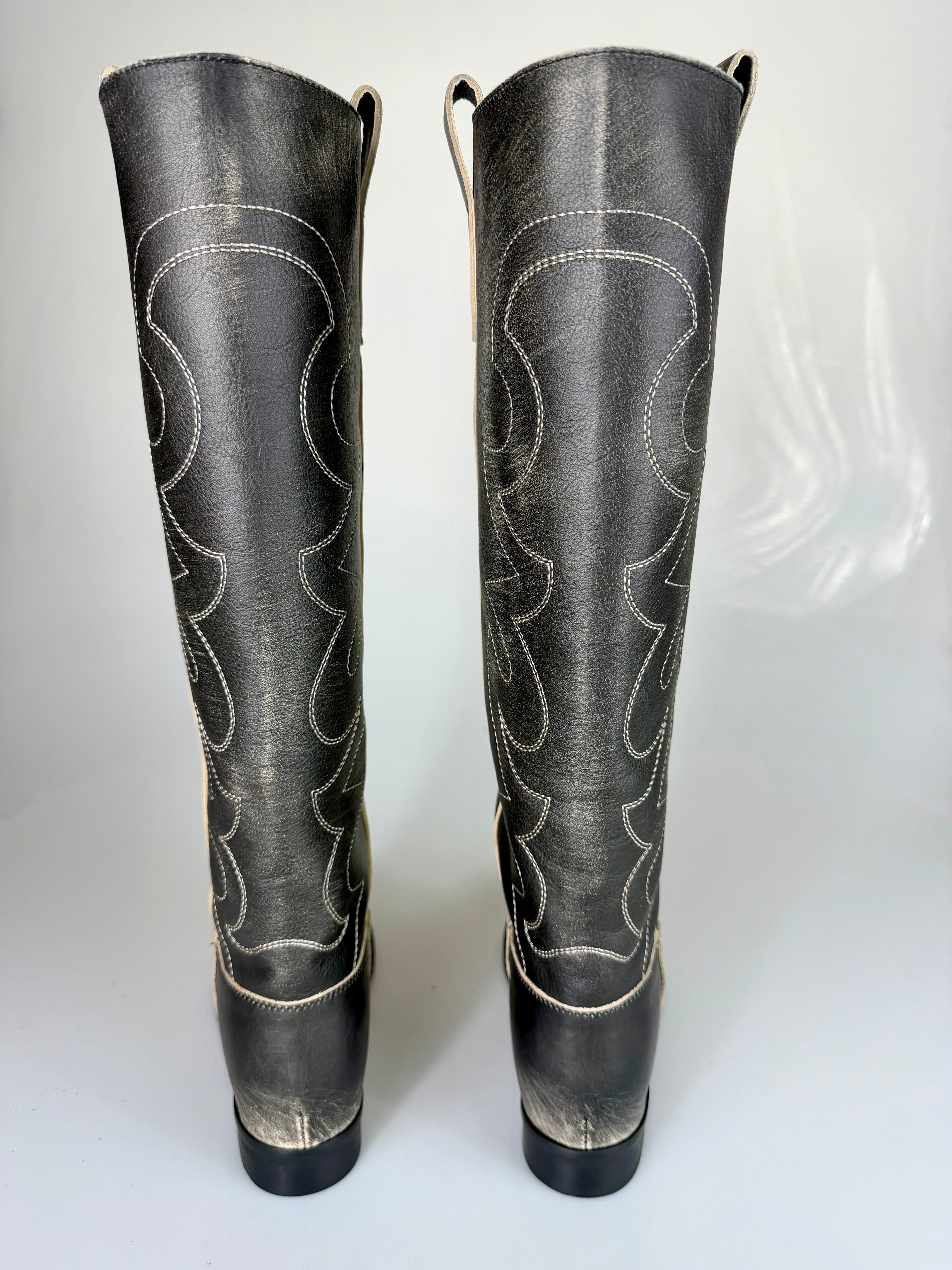 Stivale 1853-90 (zeppa interna ) pelle grigio sporcato