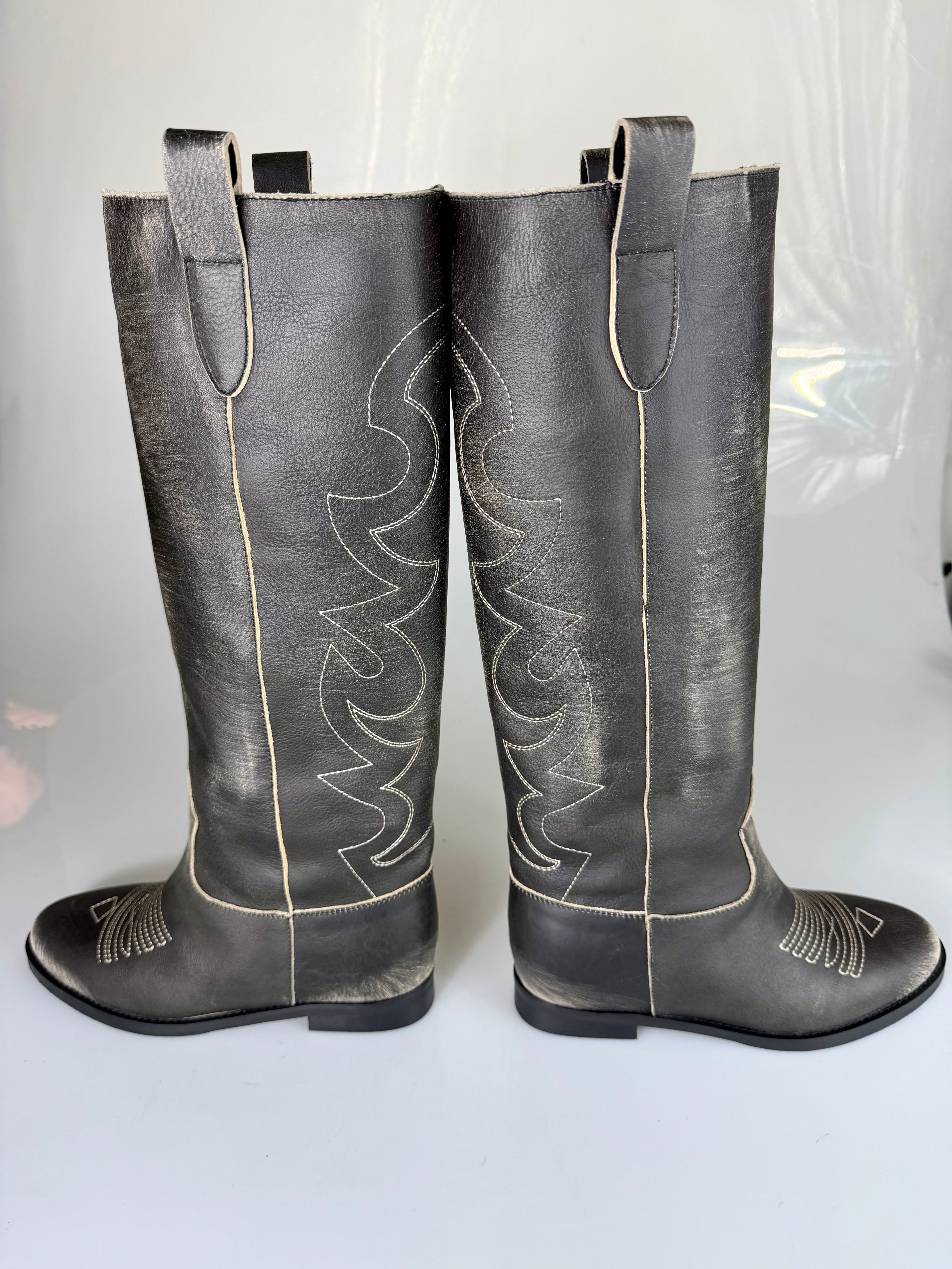 Stivale 1853-90 (zeppa interna ) pelle grigio sporcato