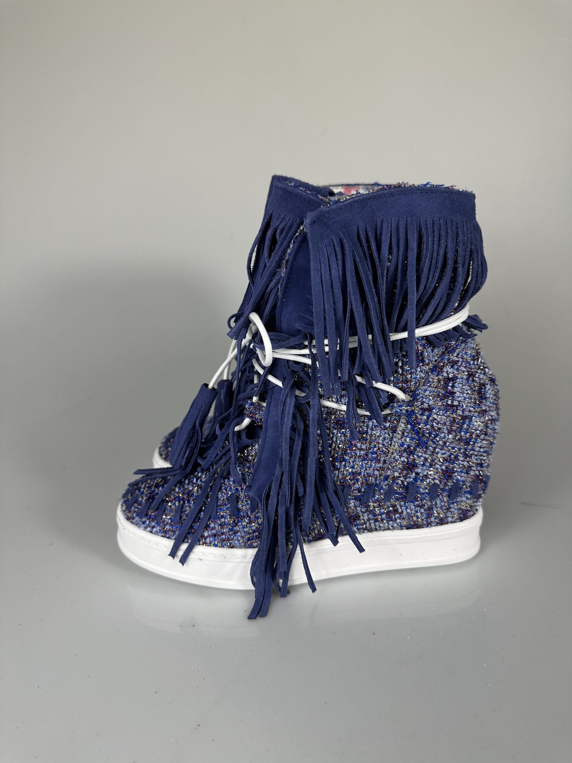 full up multicolor raffia rip blue