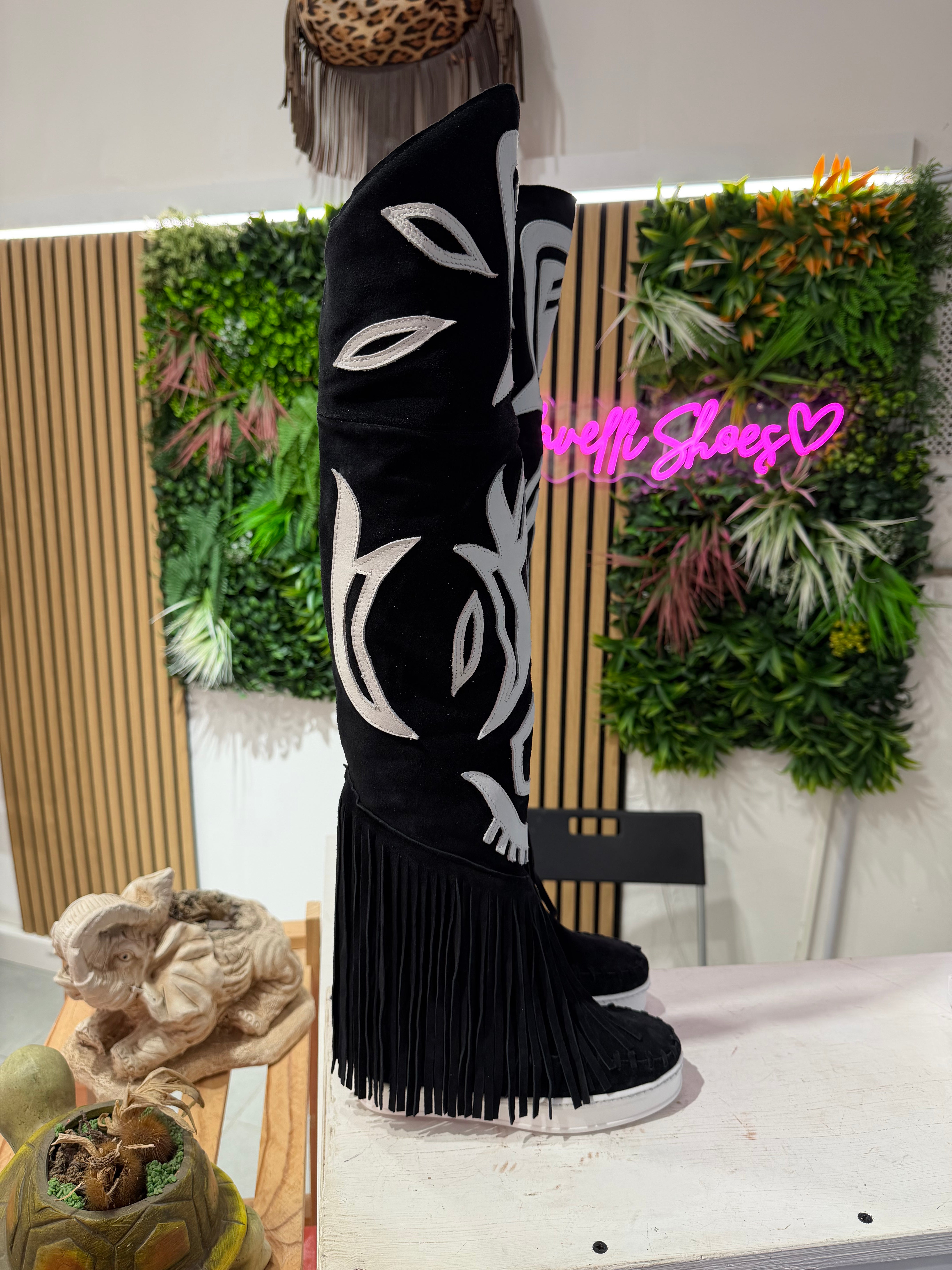 Santhoo camoscio /pelle bianco