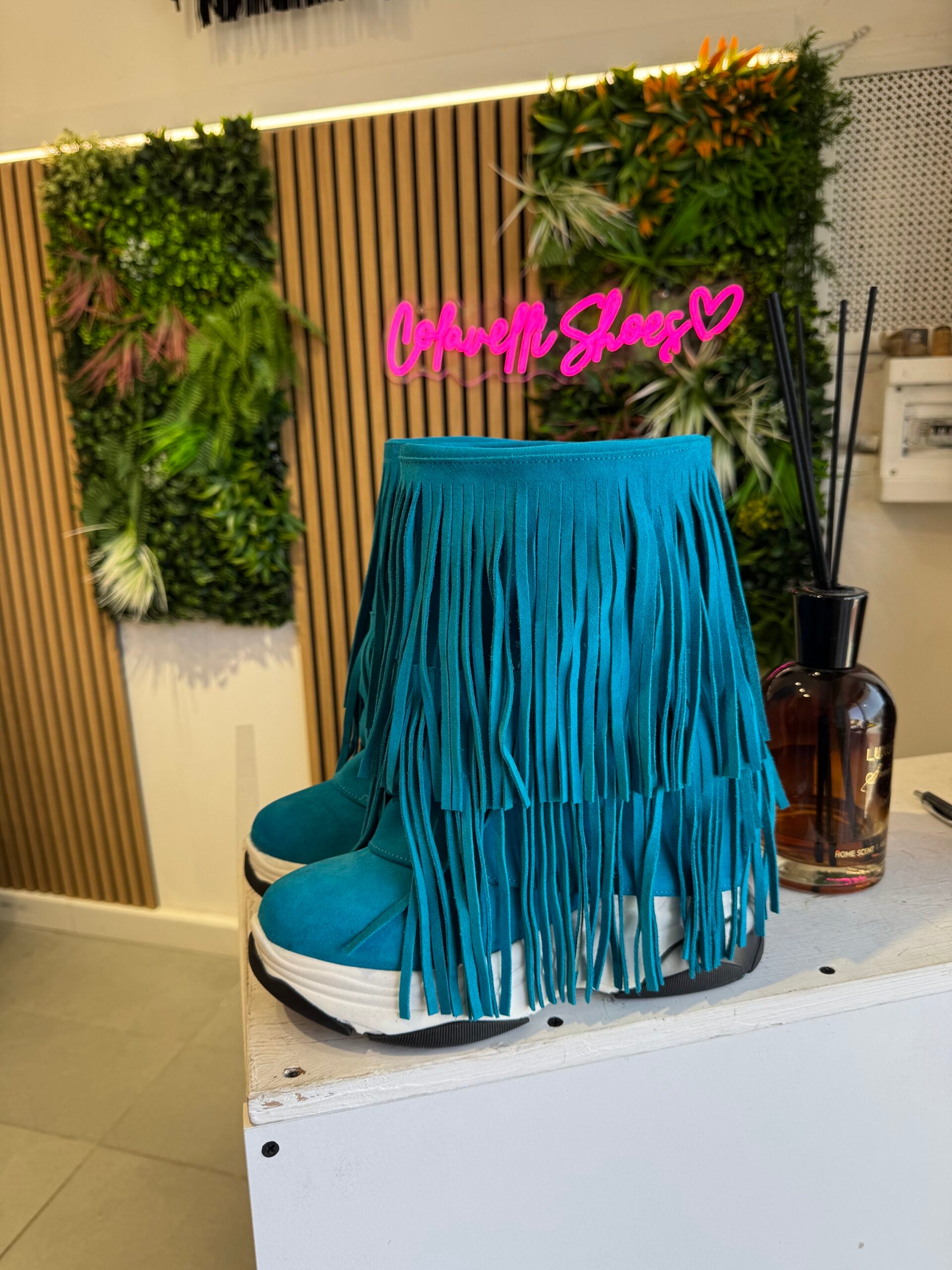 Tiger frangia cam turchese