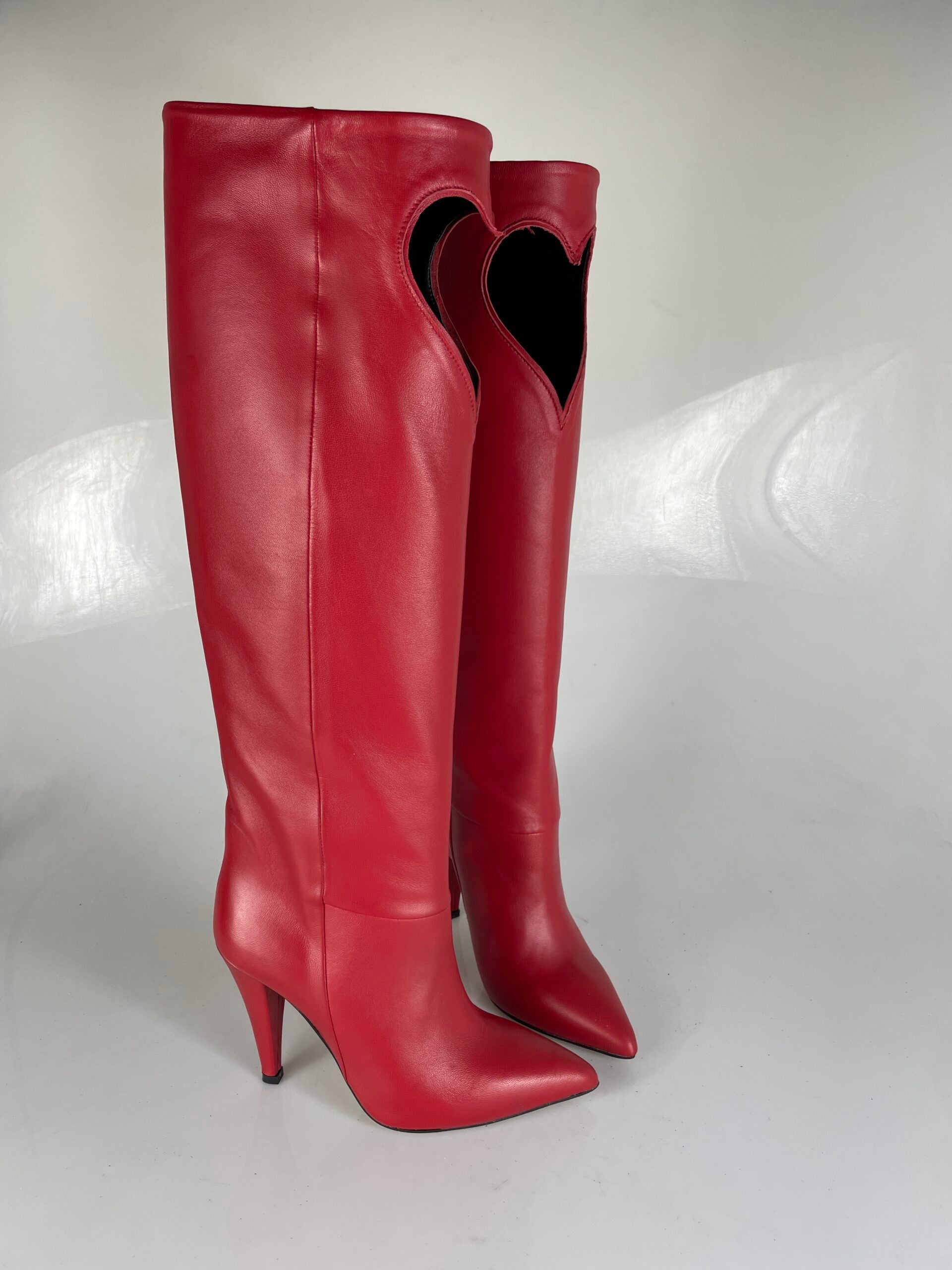 1590 Cuore pelle rosso