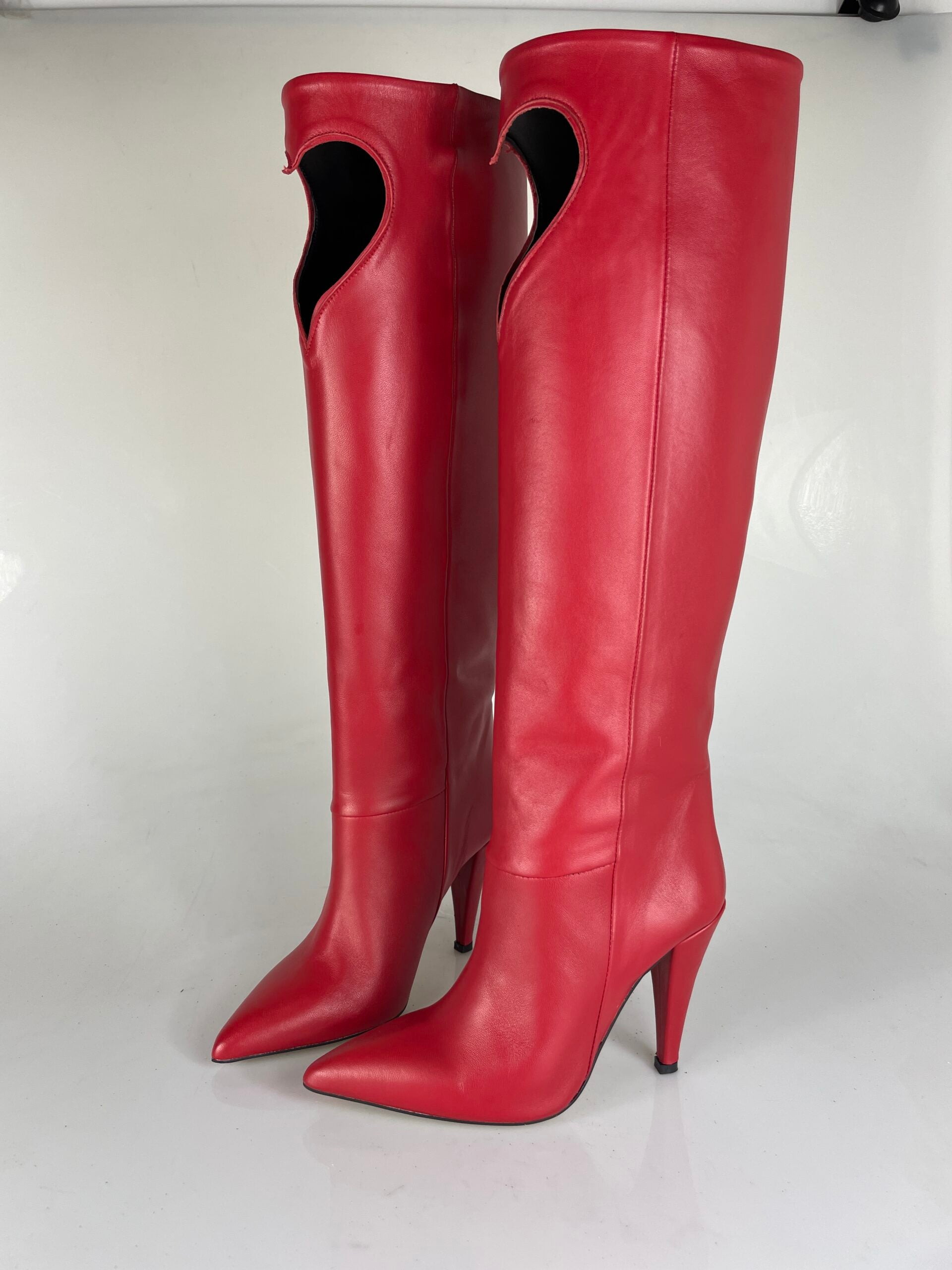 1590 Cuore pelle rosso