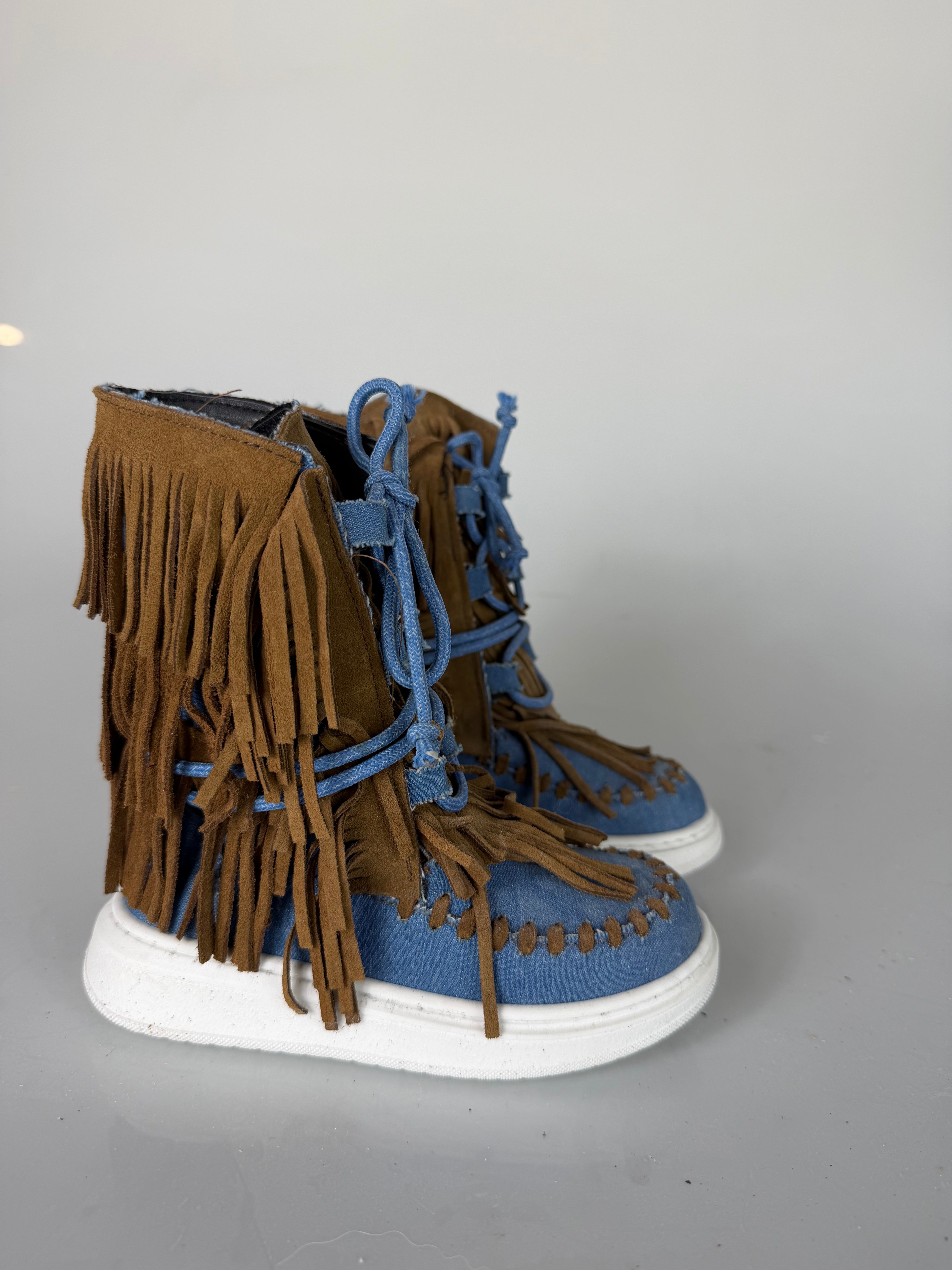 Regolar baby jeans rip cuoio