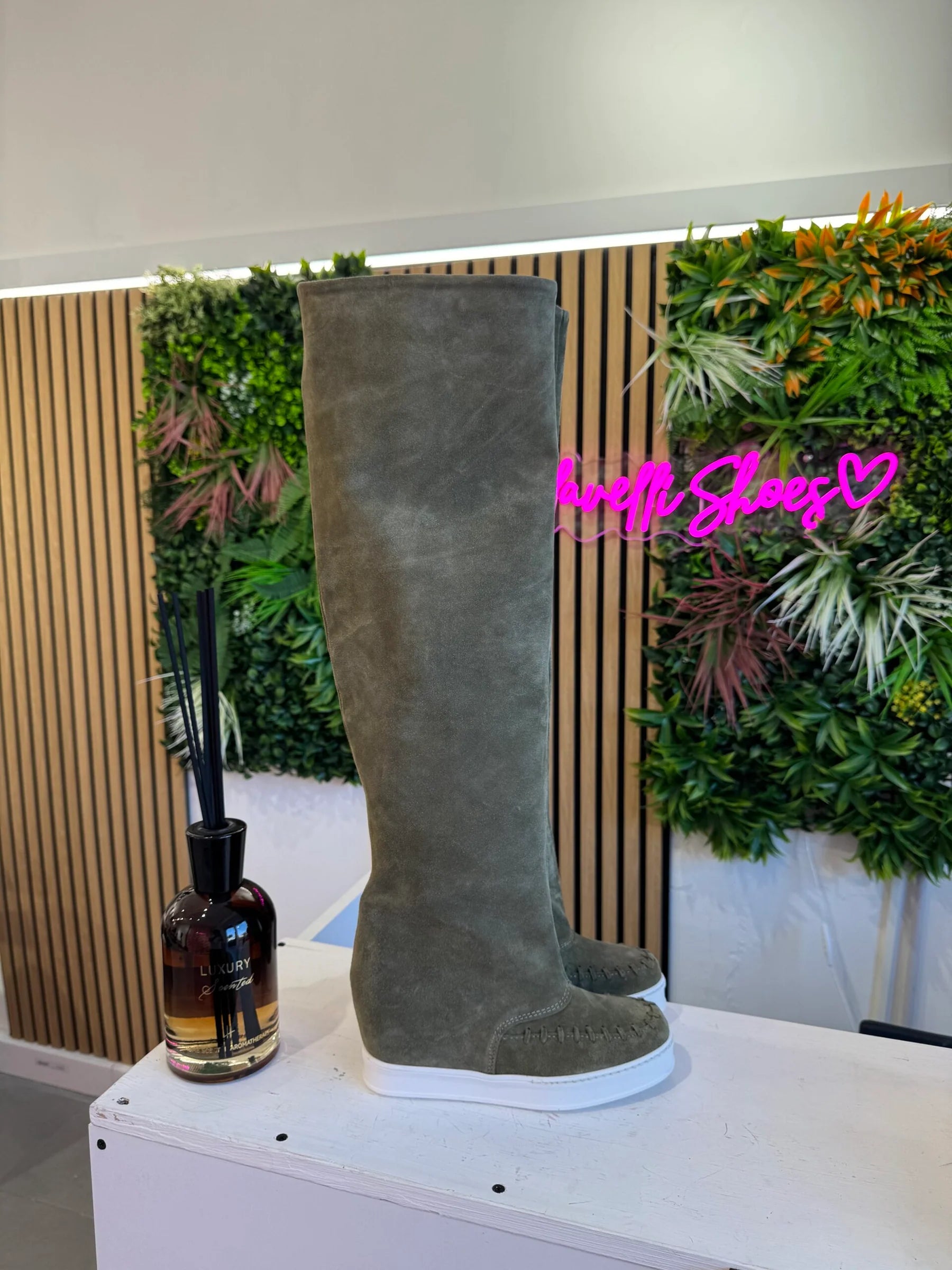 Flaminia full up camoscio al ginocchio basic ( zeppa interna )