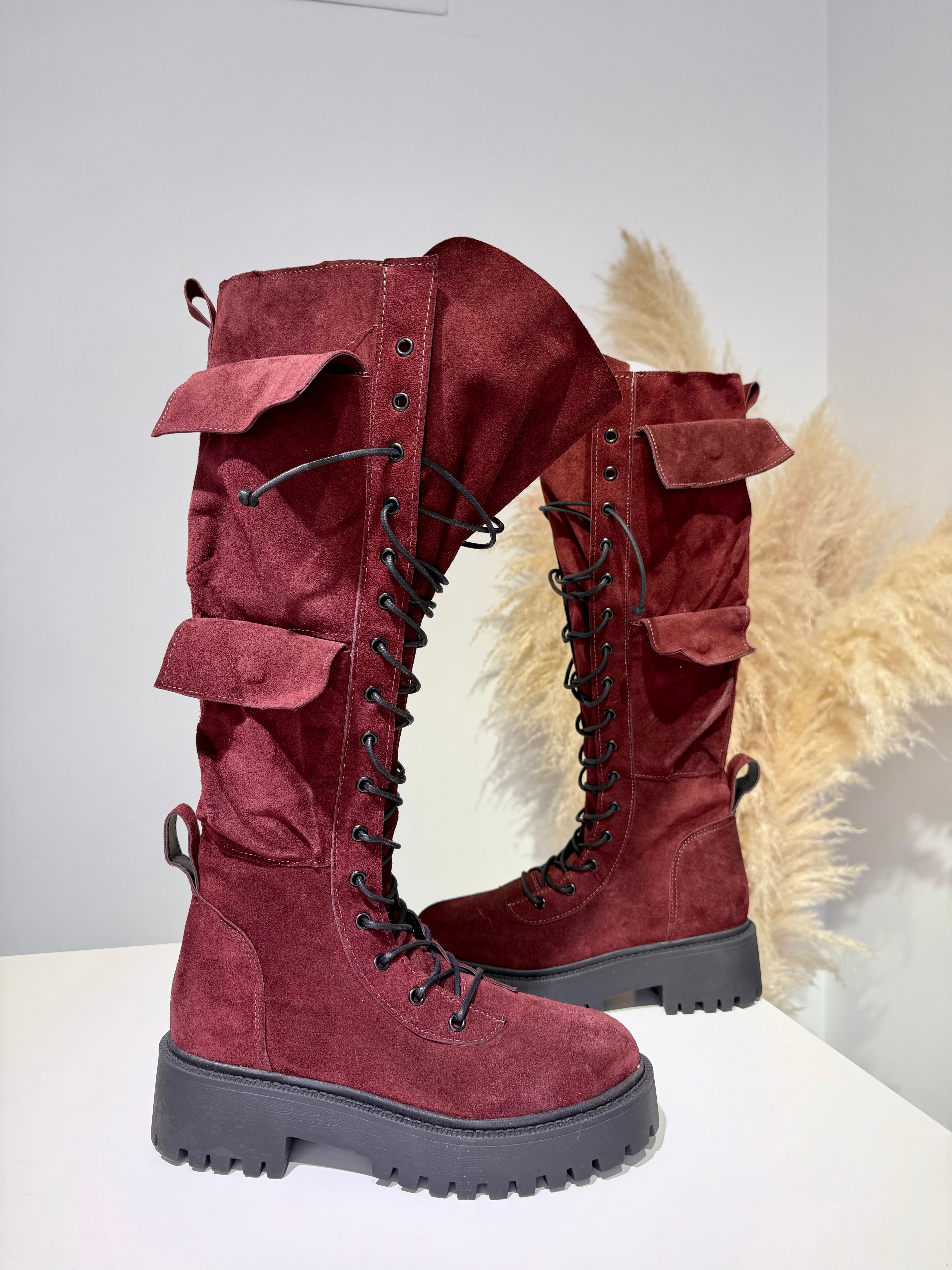 Anfibio ginny al ginocchio cam bordeaux