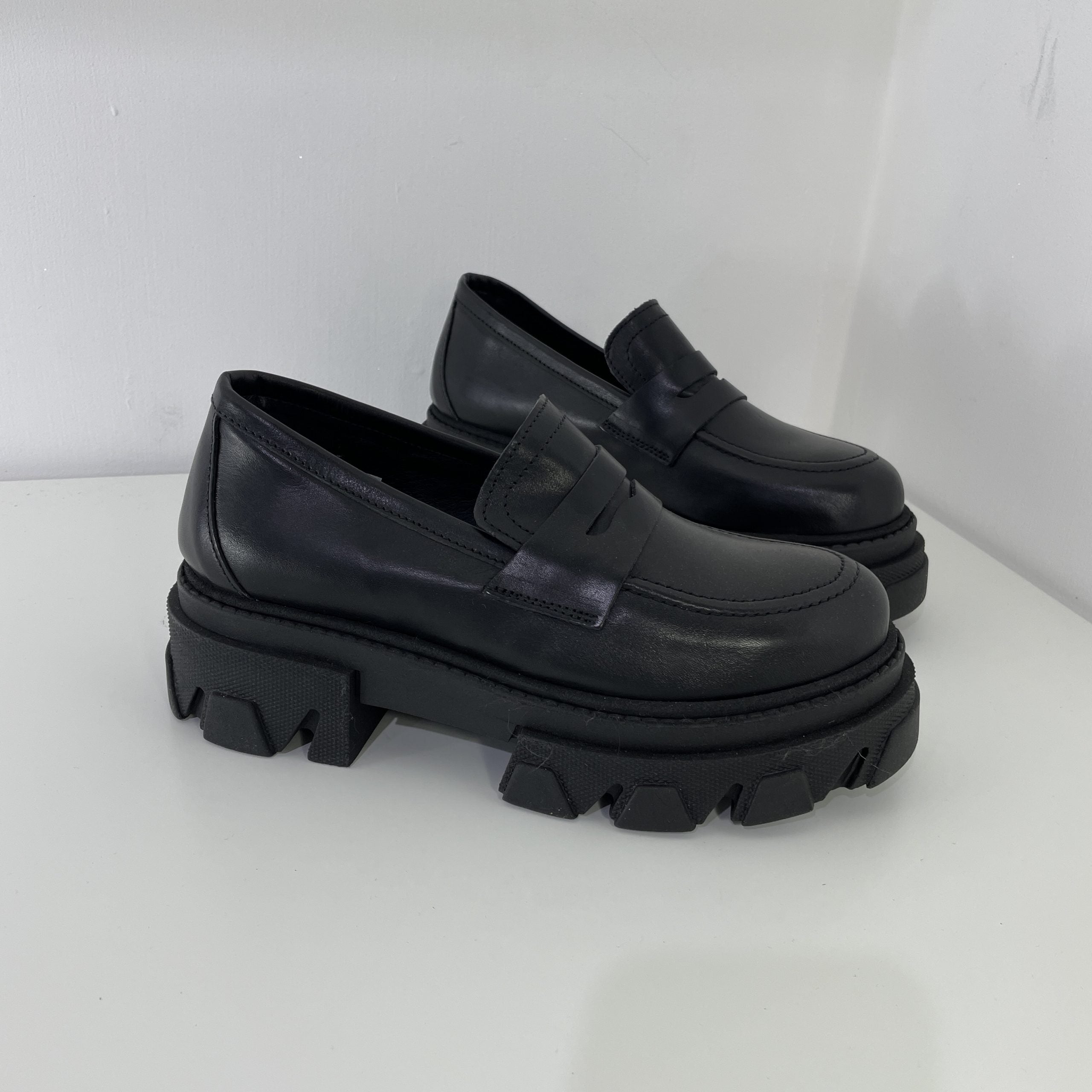 wake mocassino pelle nero