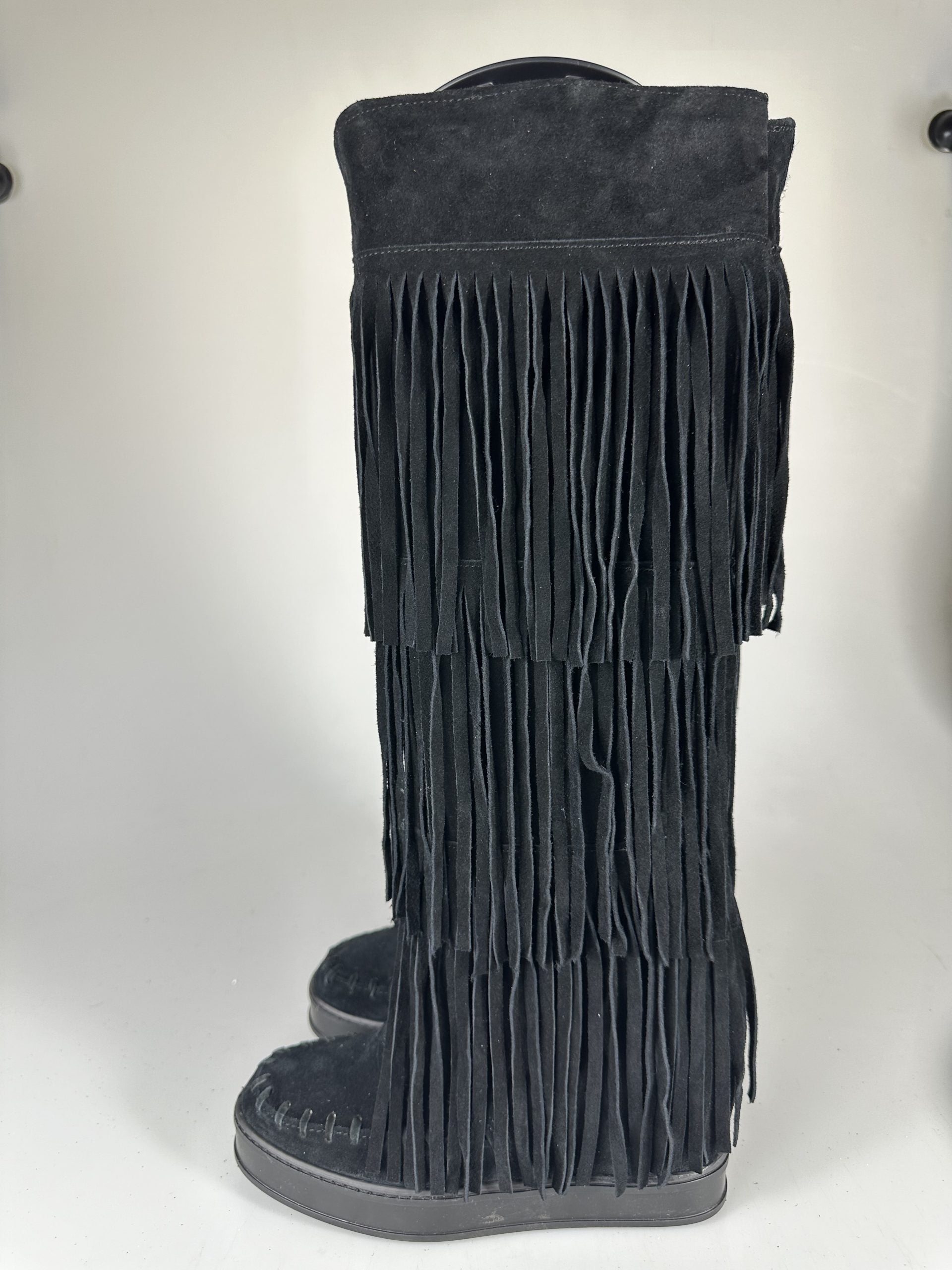 Flaminia full up camoscio nero suola nera