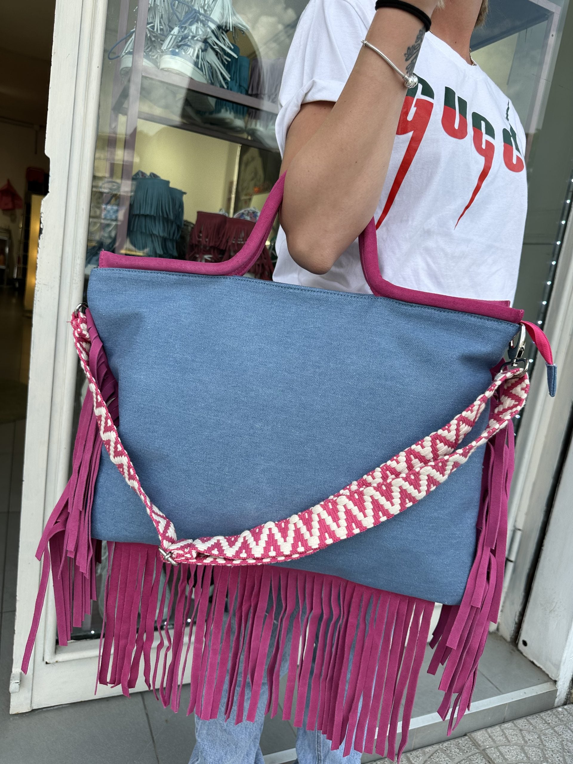 Jumbo rainbow jeans\fuchsia