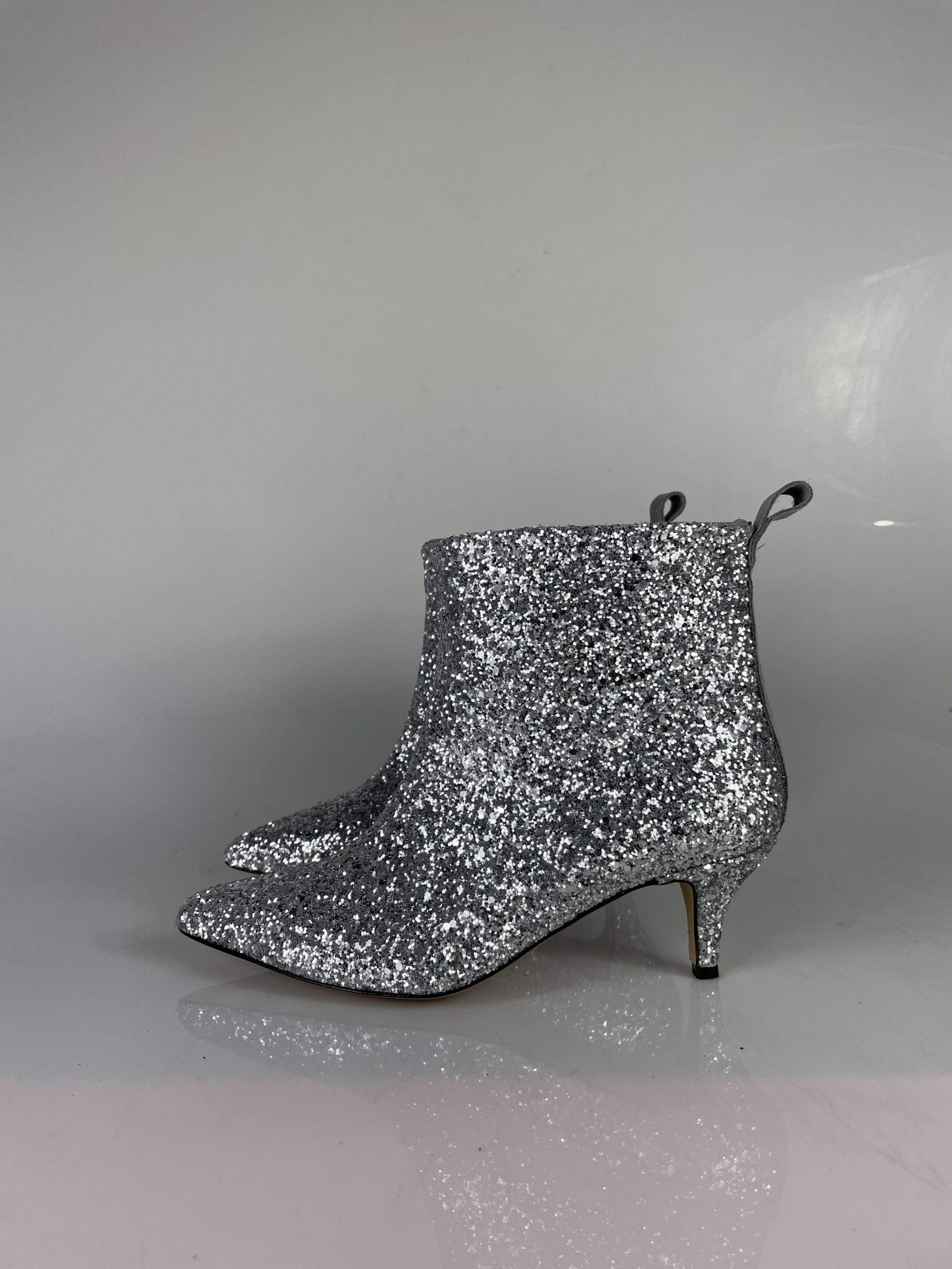 Silver glitter flame