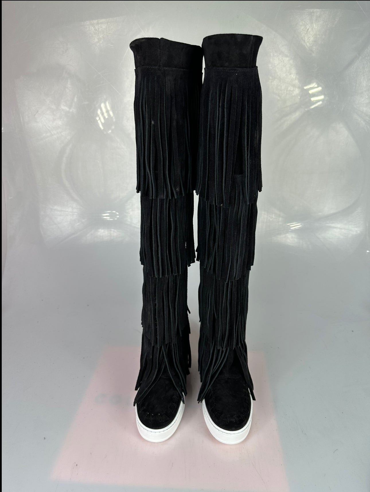 Flaminia, botas altas hasta la rodilla de ante negro