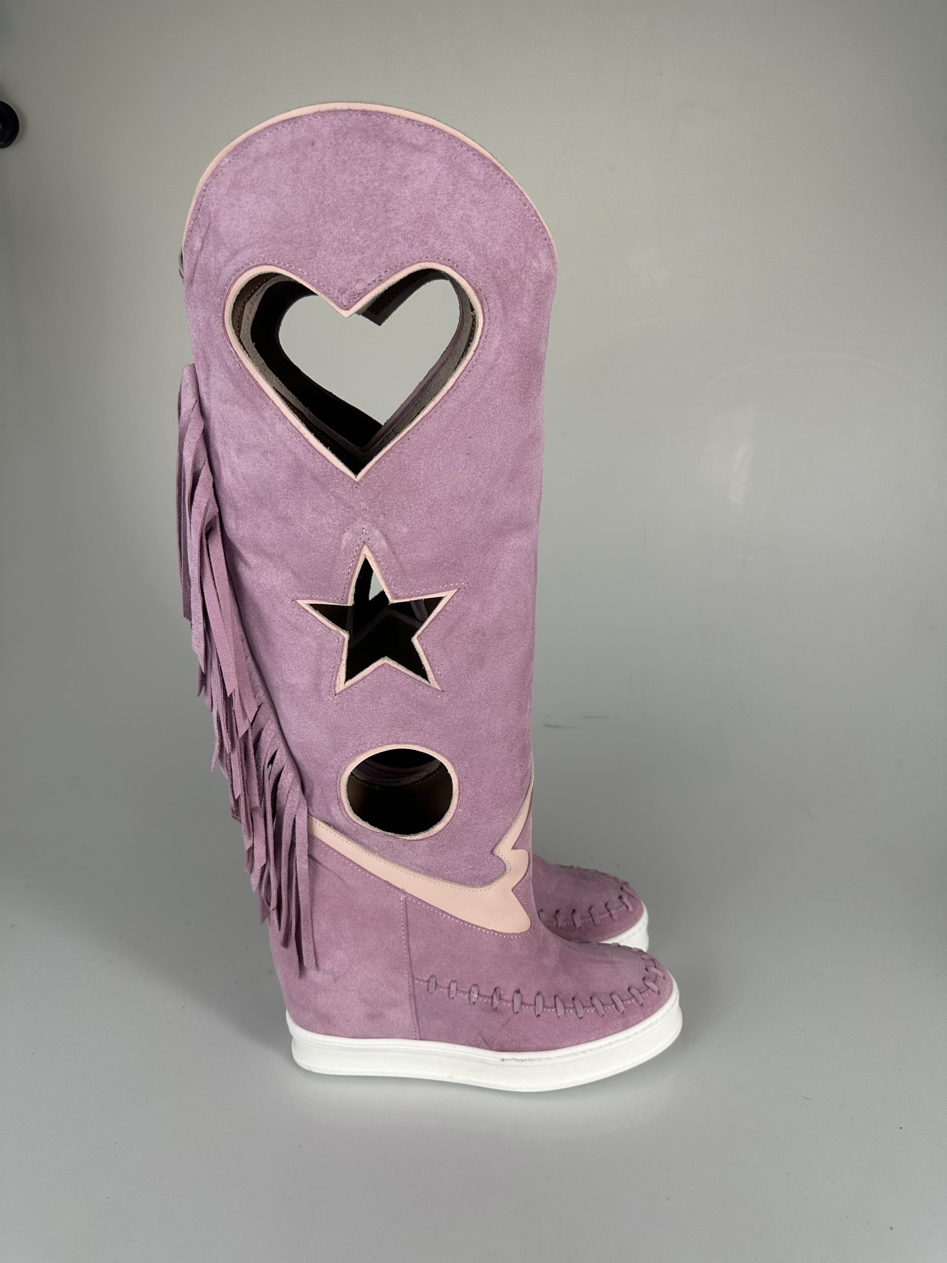 Cámara con flecos de estrellas rosa