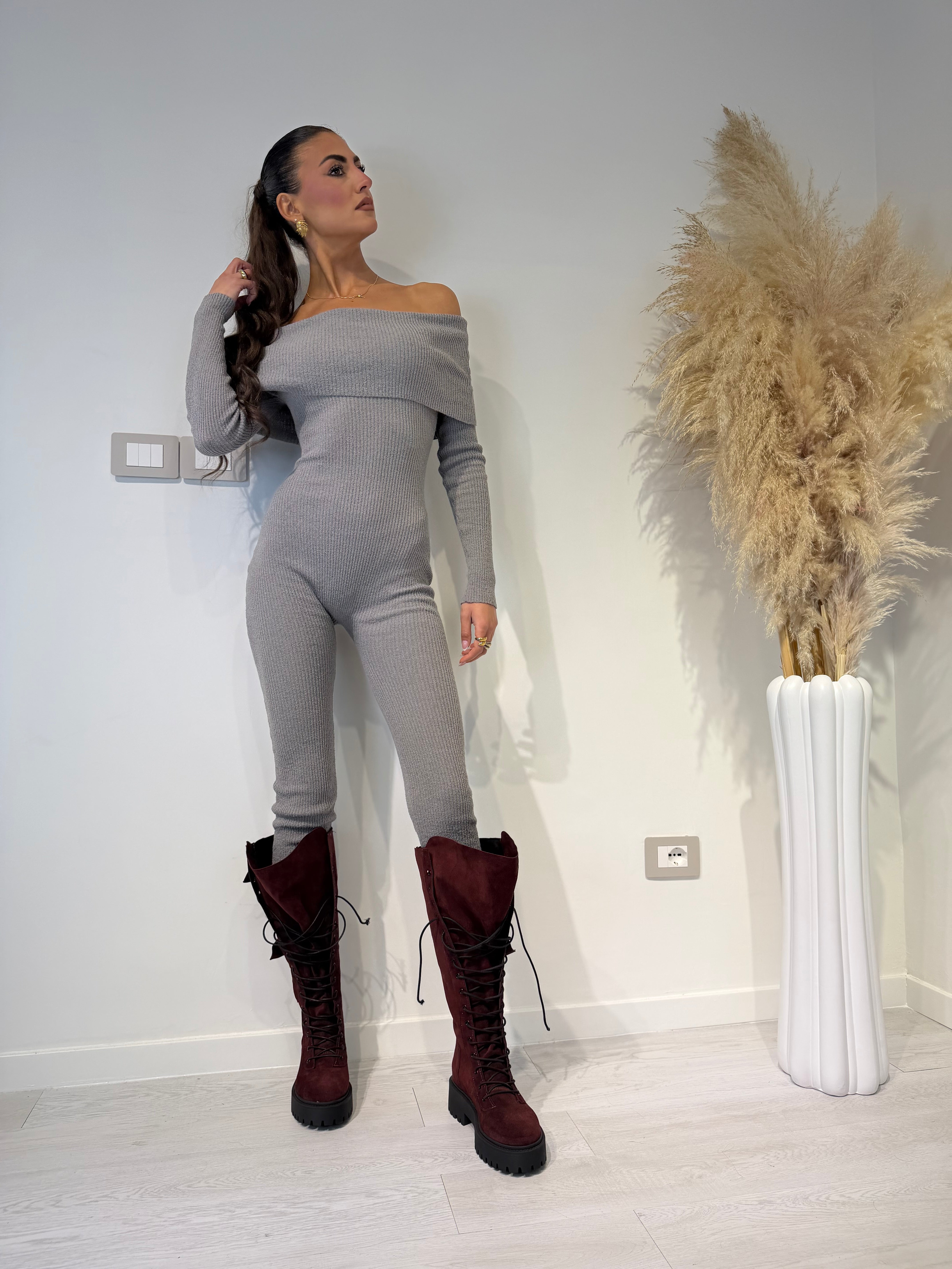 Anfibio ginny al ginocchio cam bordeaux