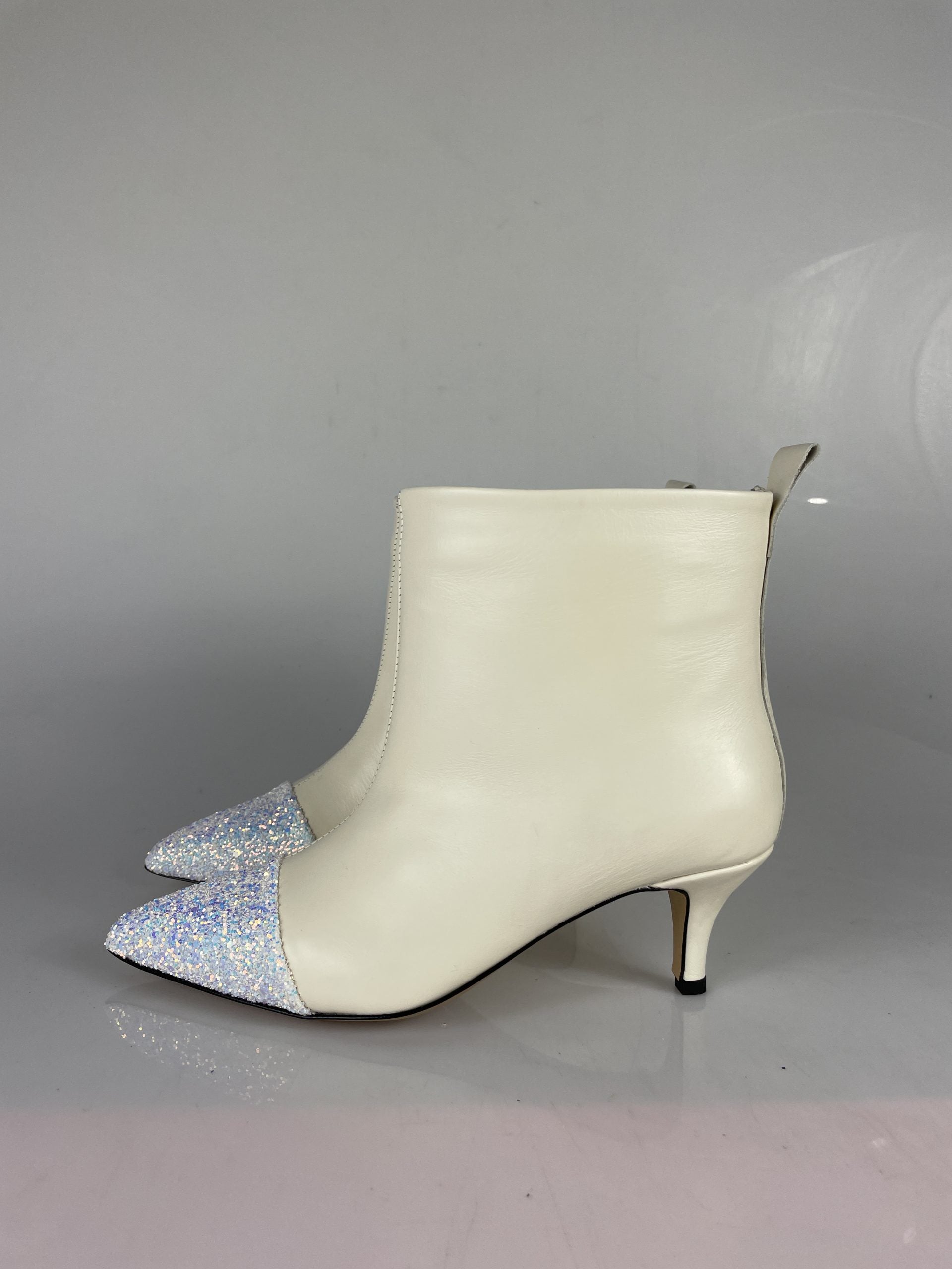 Flamè milk leather/boreal glitter