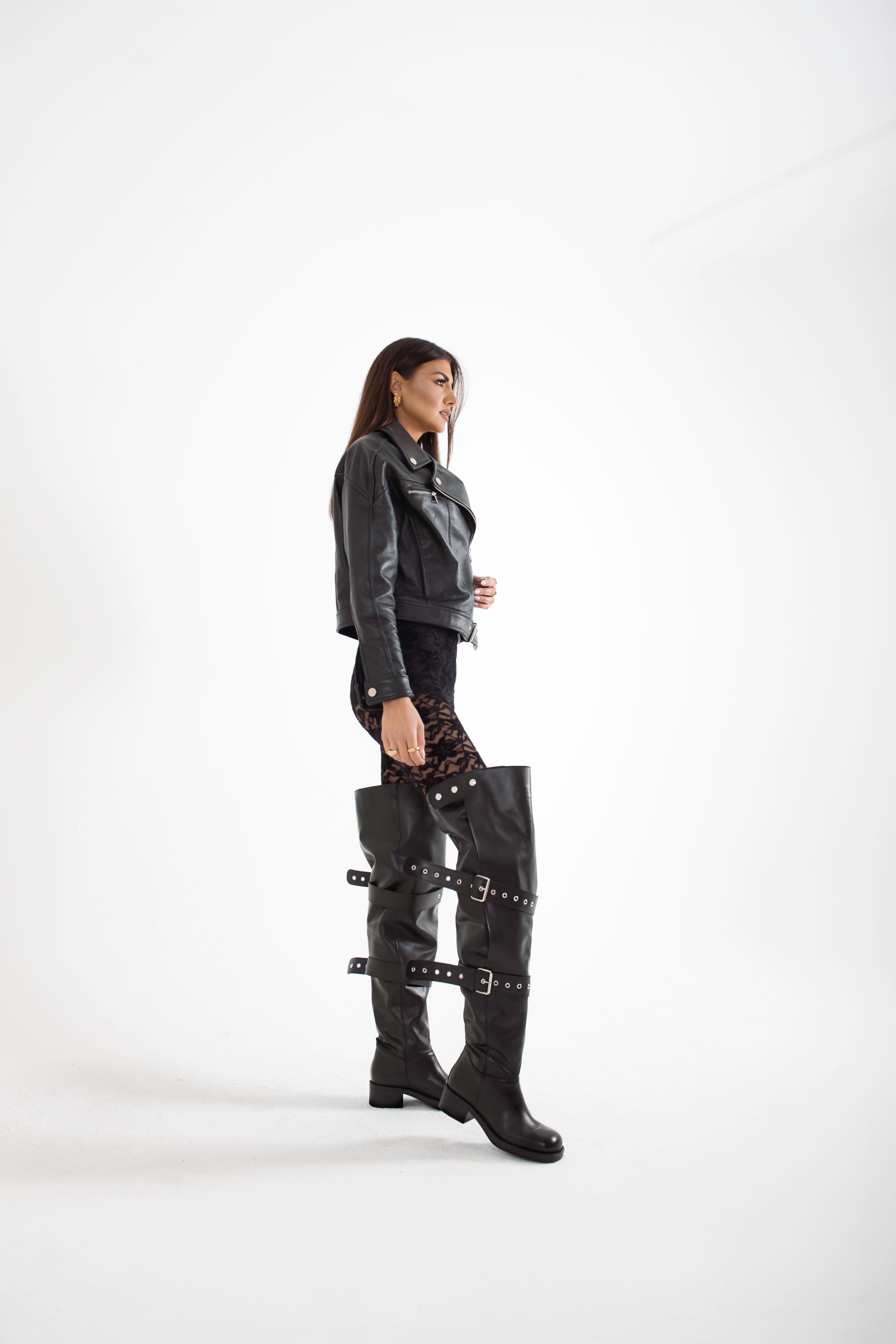 Stivale Hummer pelle nero