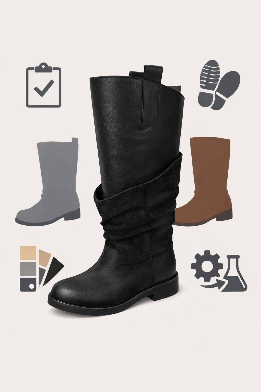 Stivale Desert pelle/cam nero