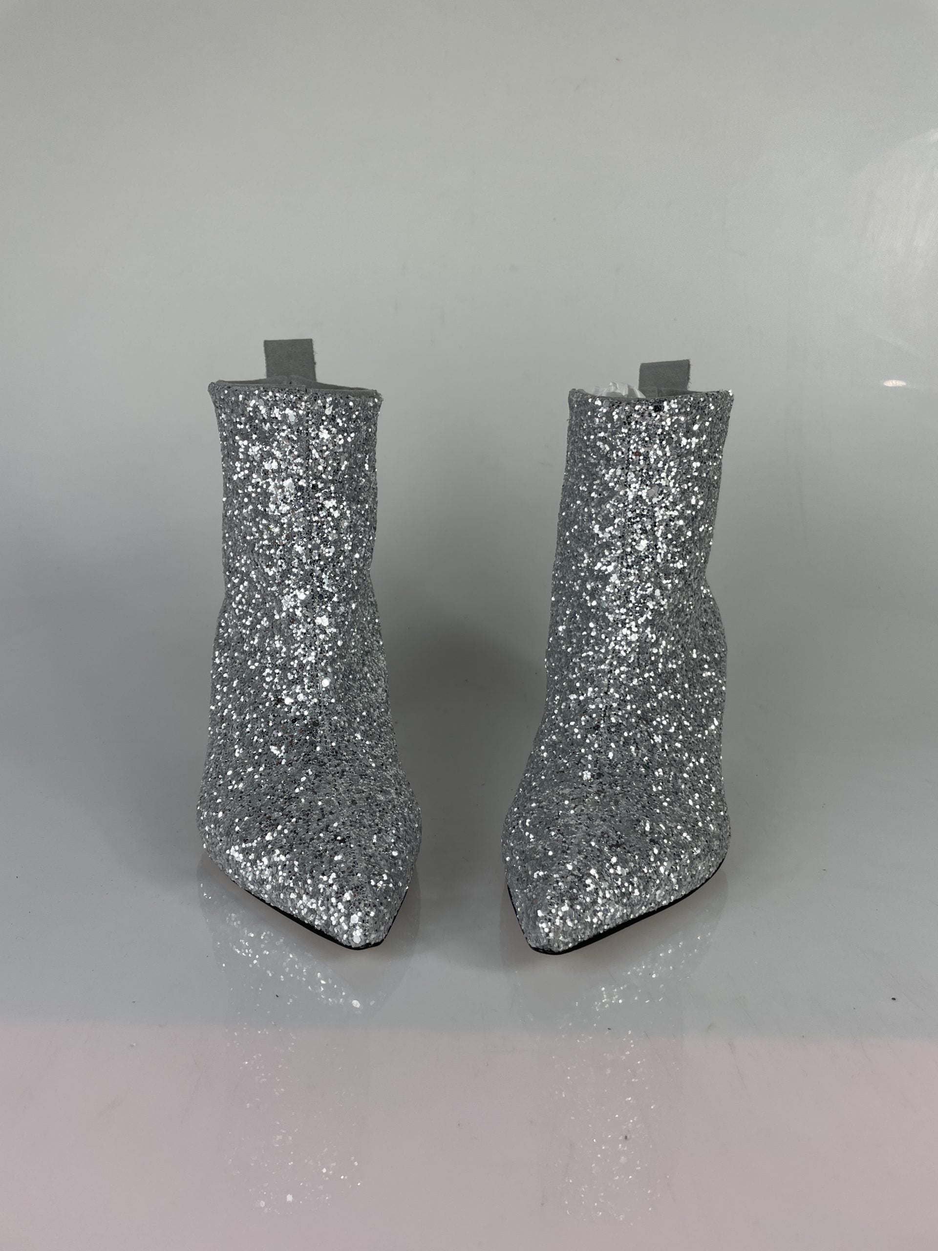 Silver glitter flame