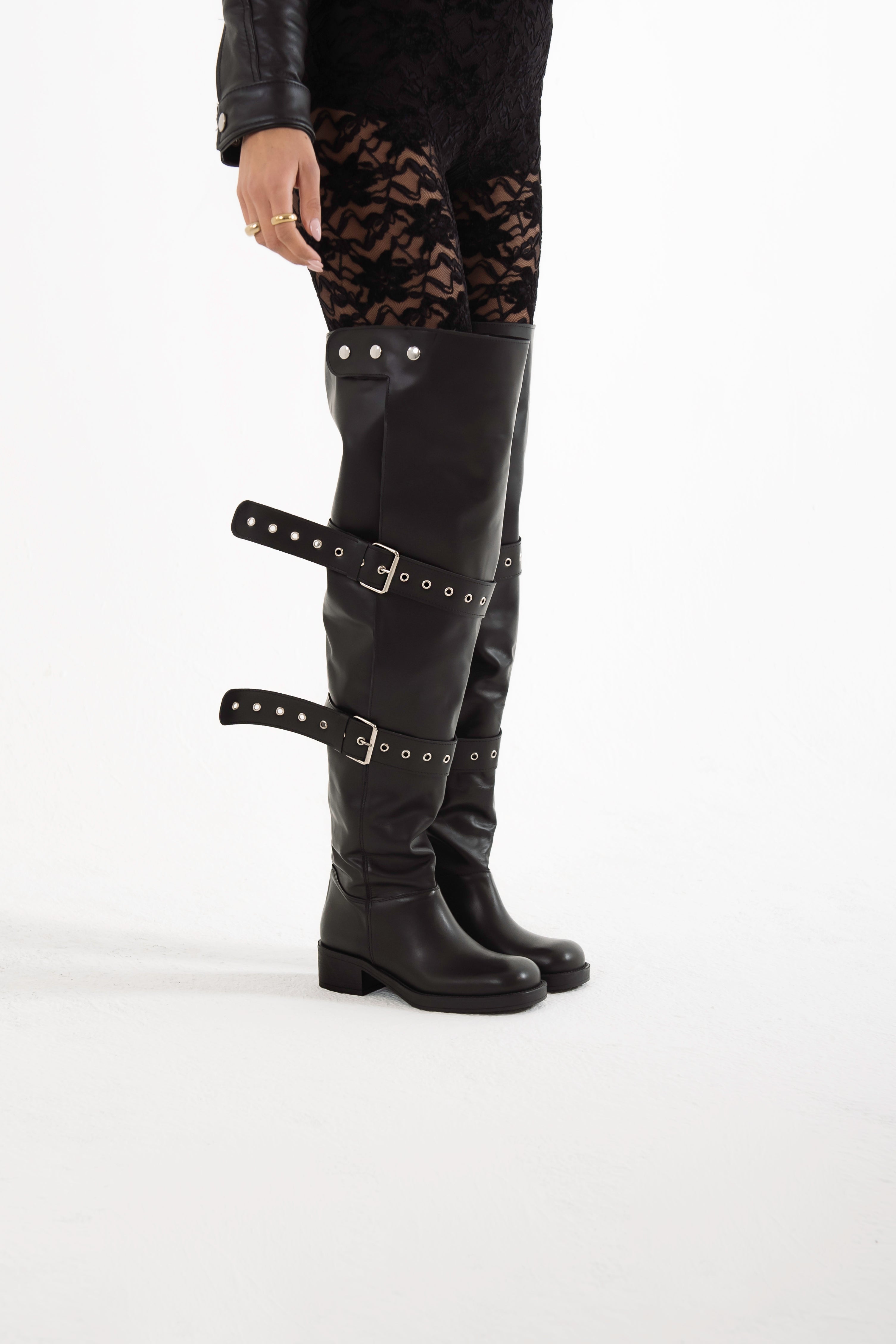 Stivale Hummer pelle nero