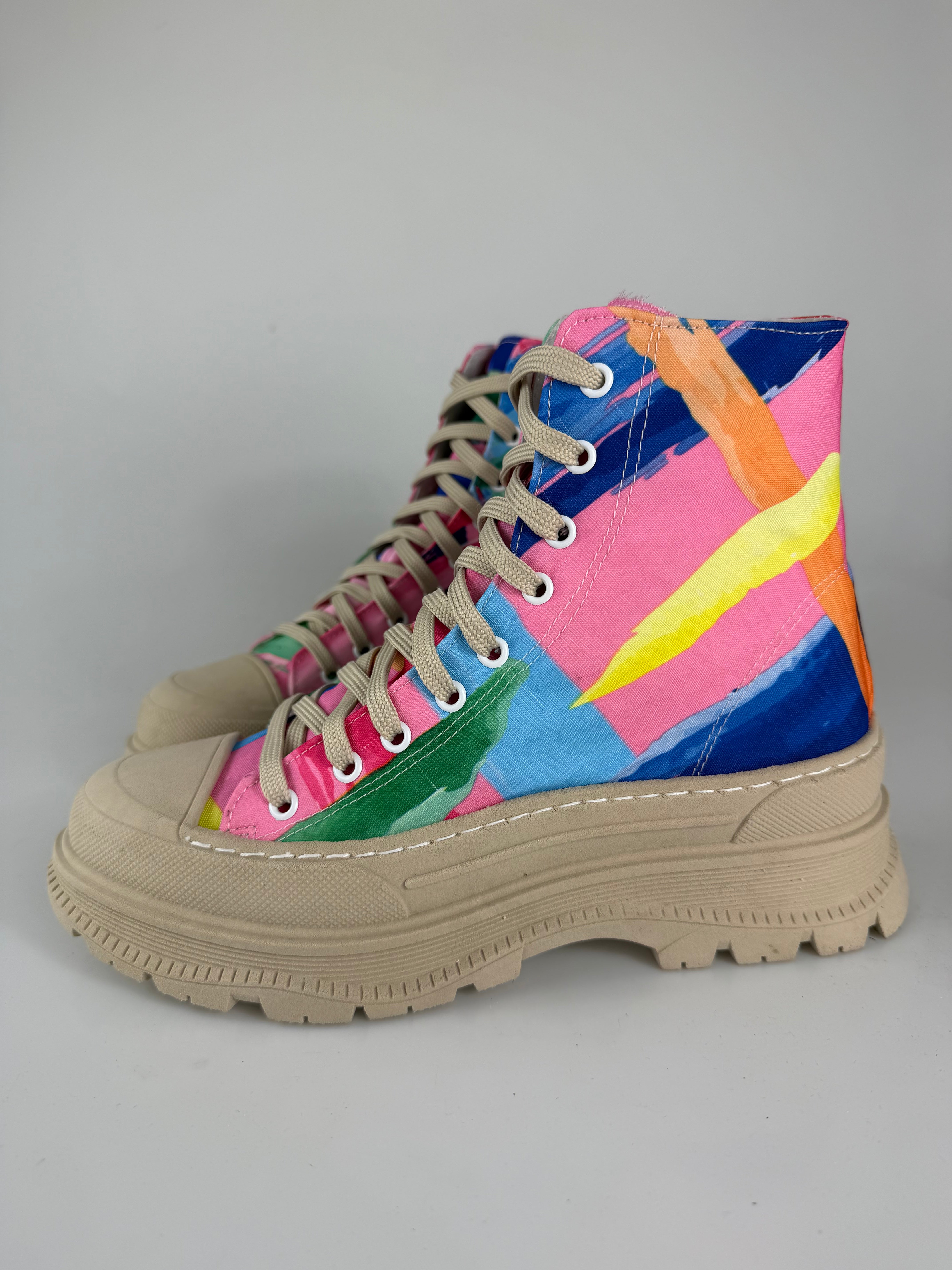 Leone7 tessuto pittura rosa