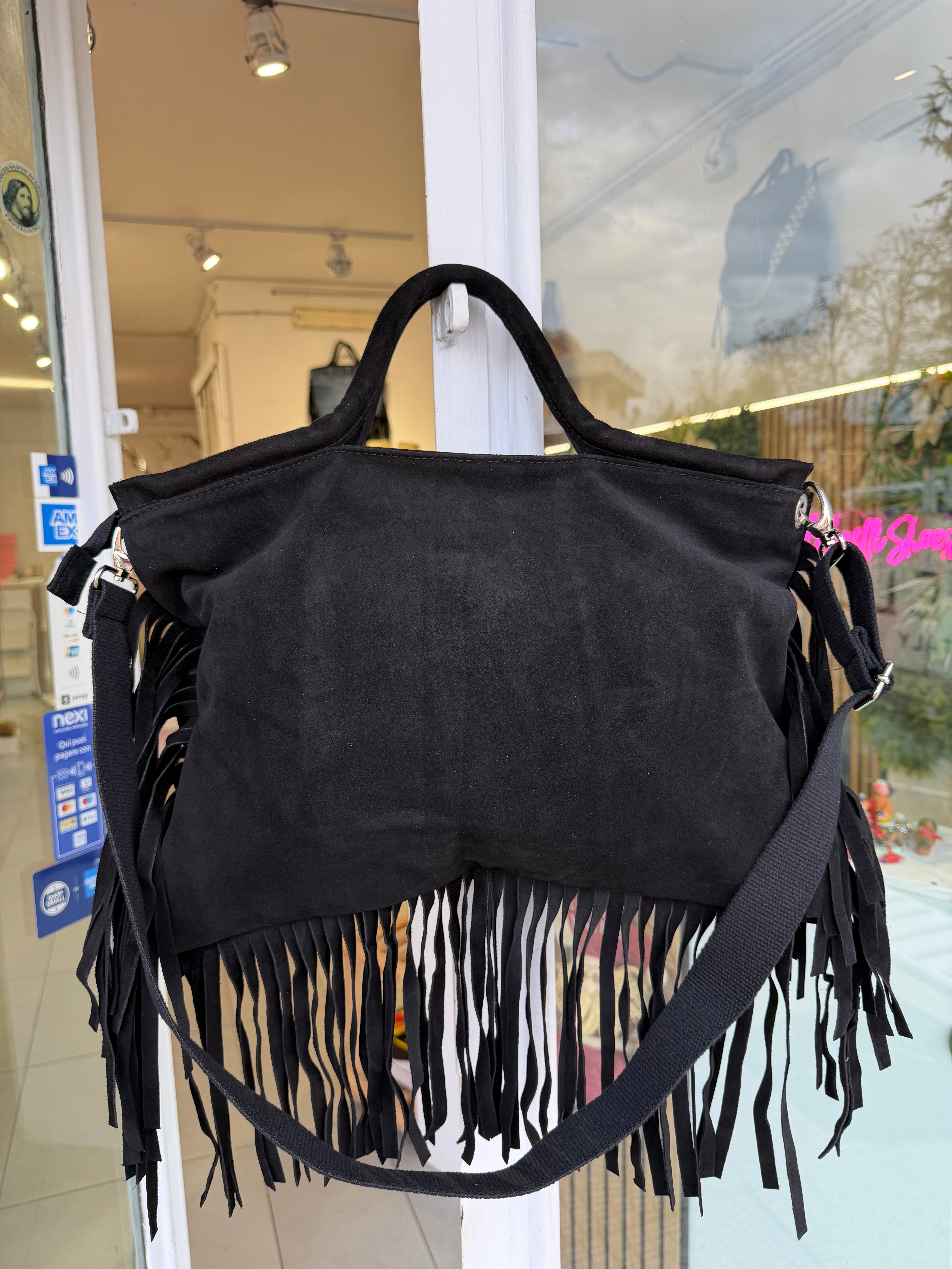 Jumbo bag camoscio nero