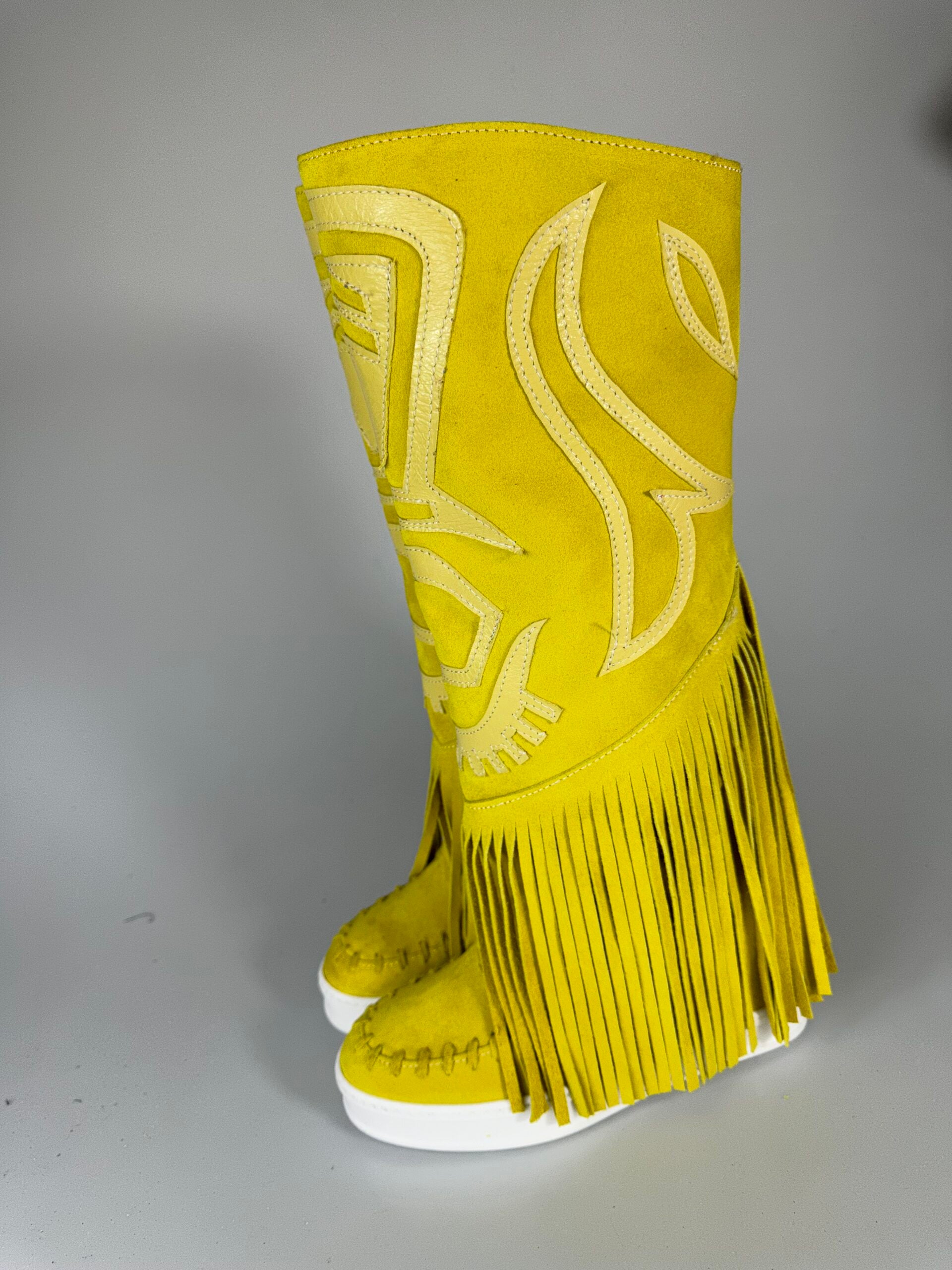 Santhoo mid jeans rip cam giallo
