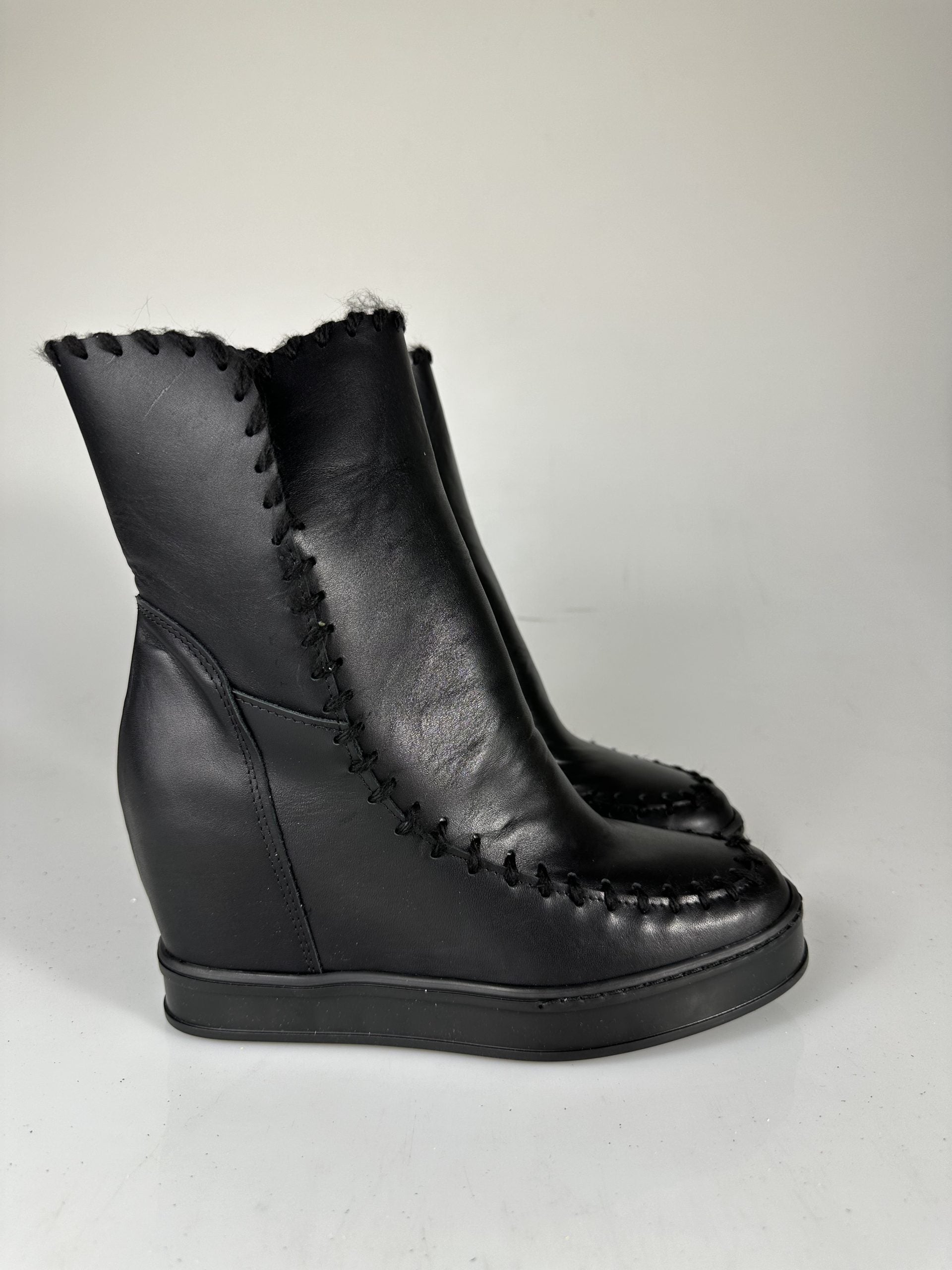 Louu black leather black sole NEW