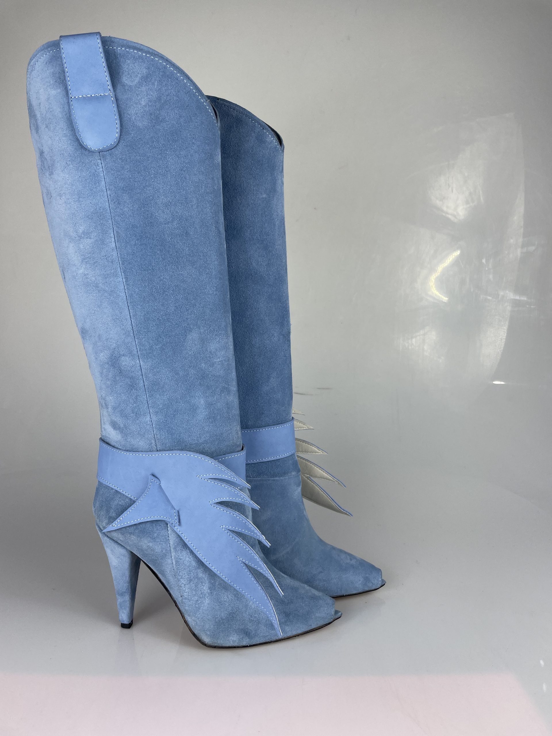 Ash light blue suede
