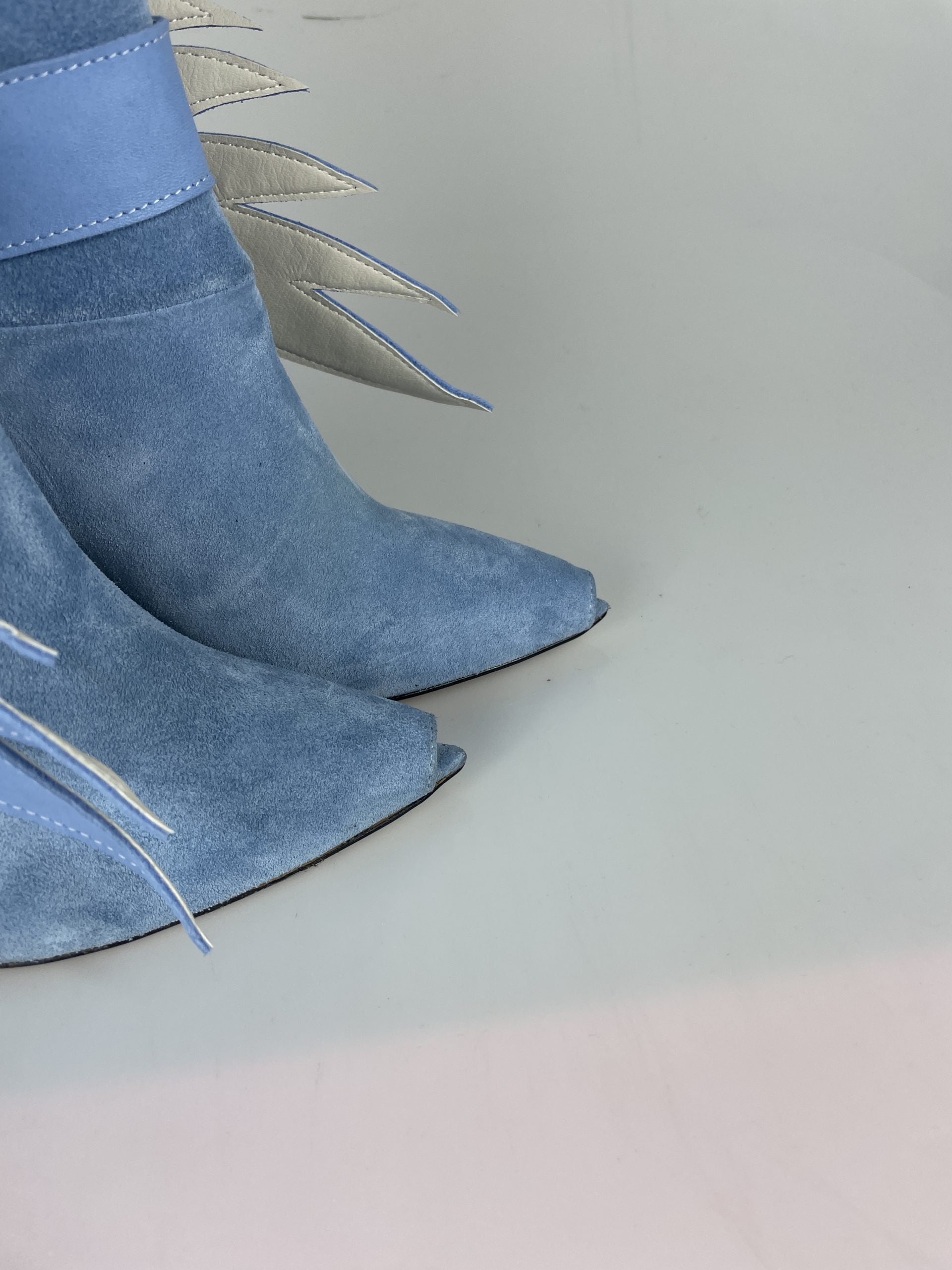 Ash light blue suede