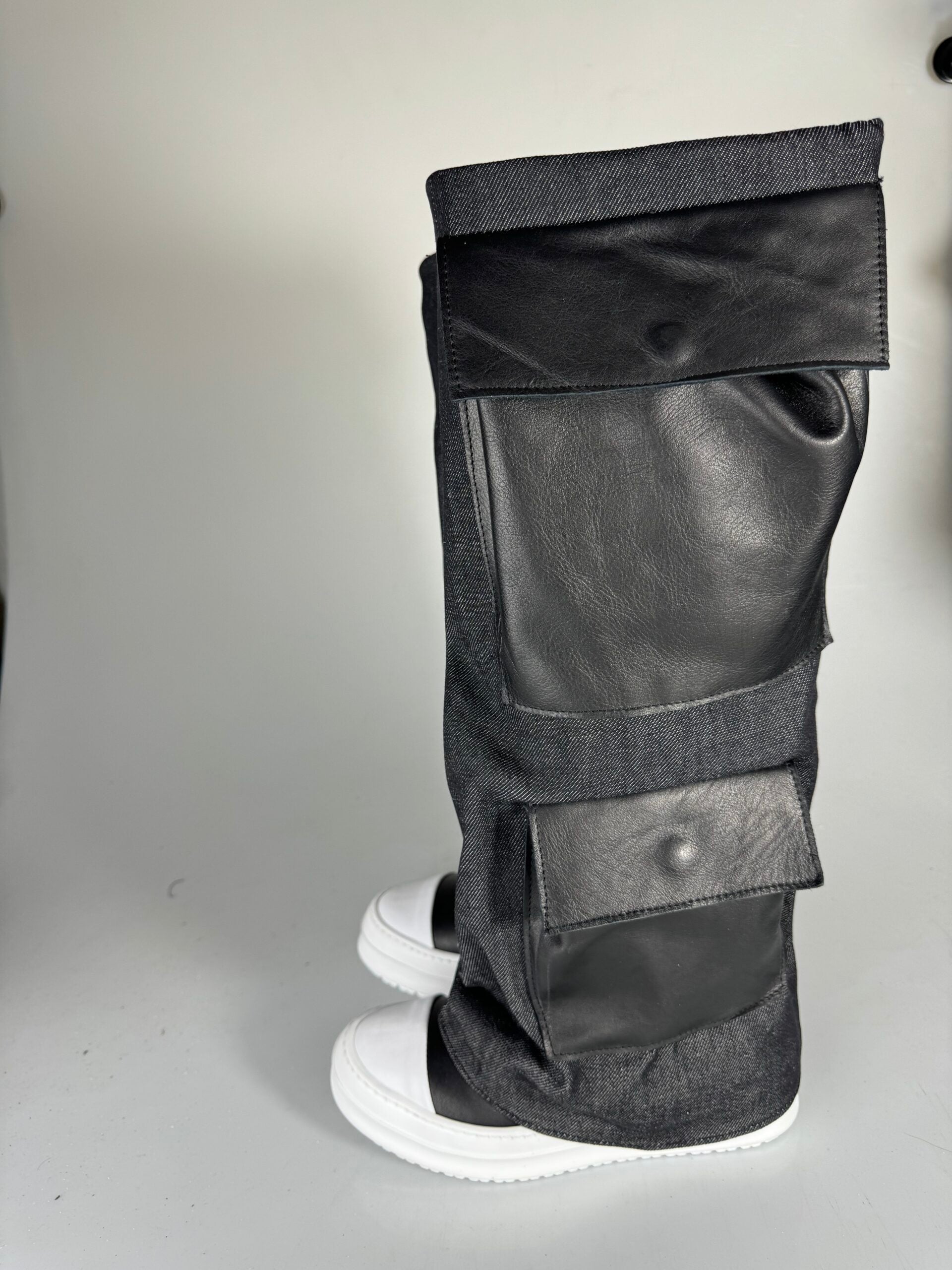 Orlando tore TASK jeans nero rip pelle nero