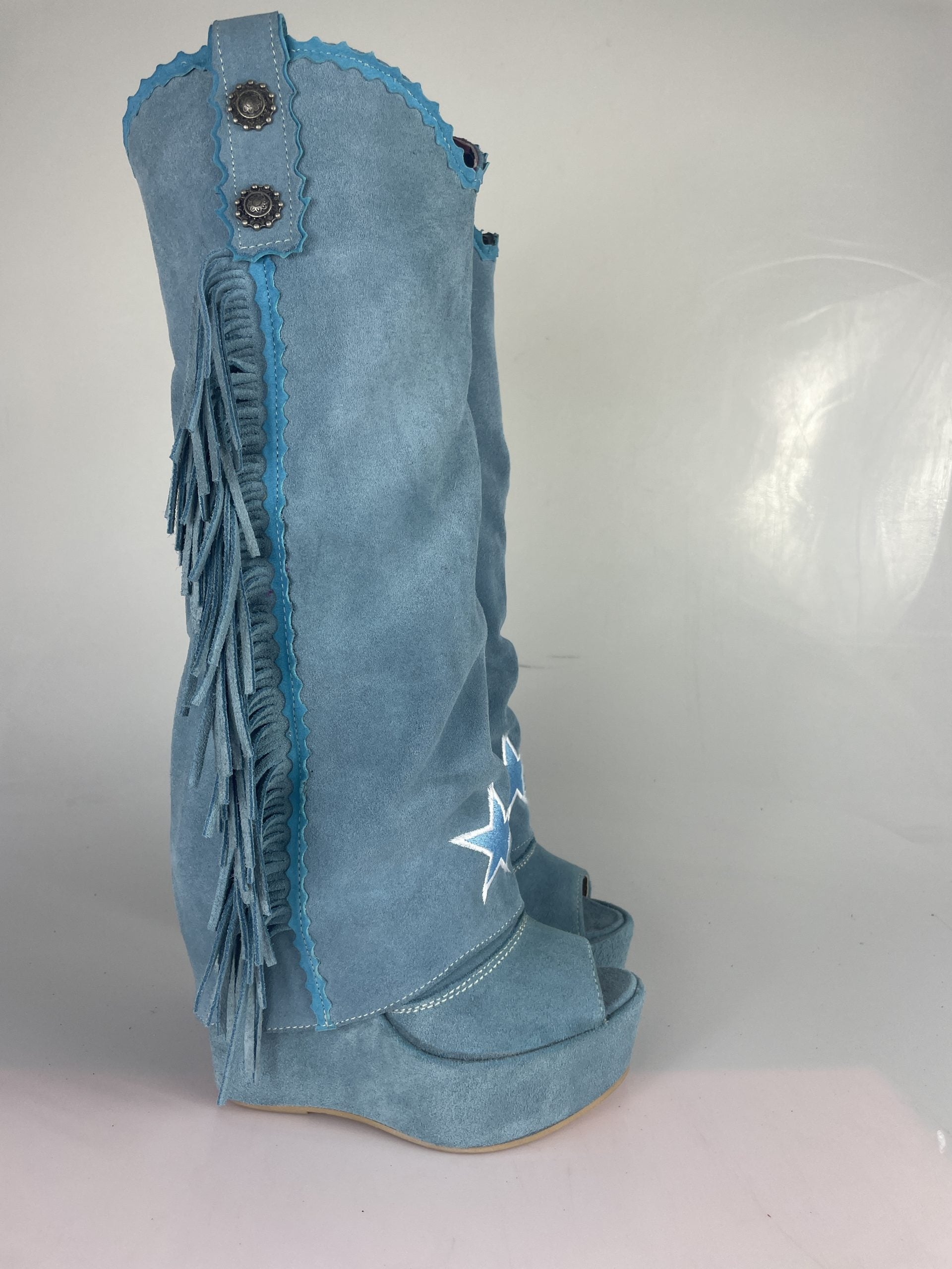 Carmensita euphoria turquoise suede