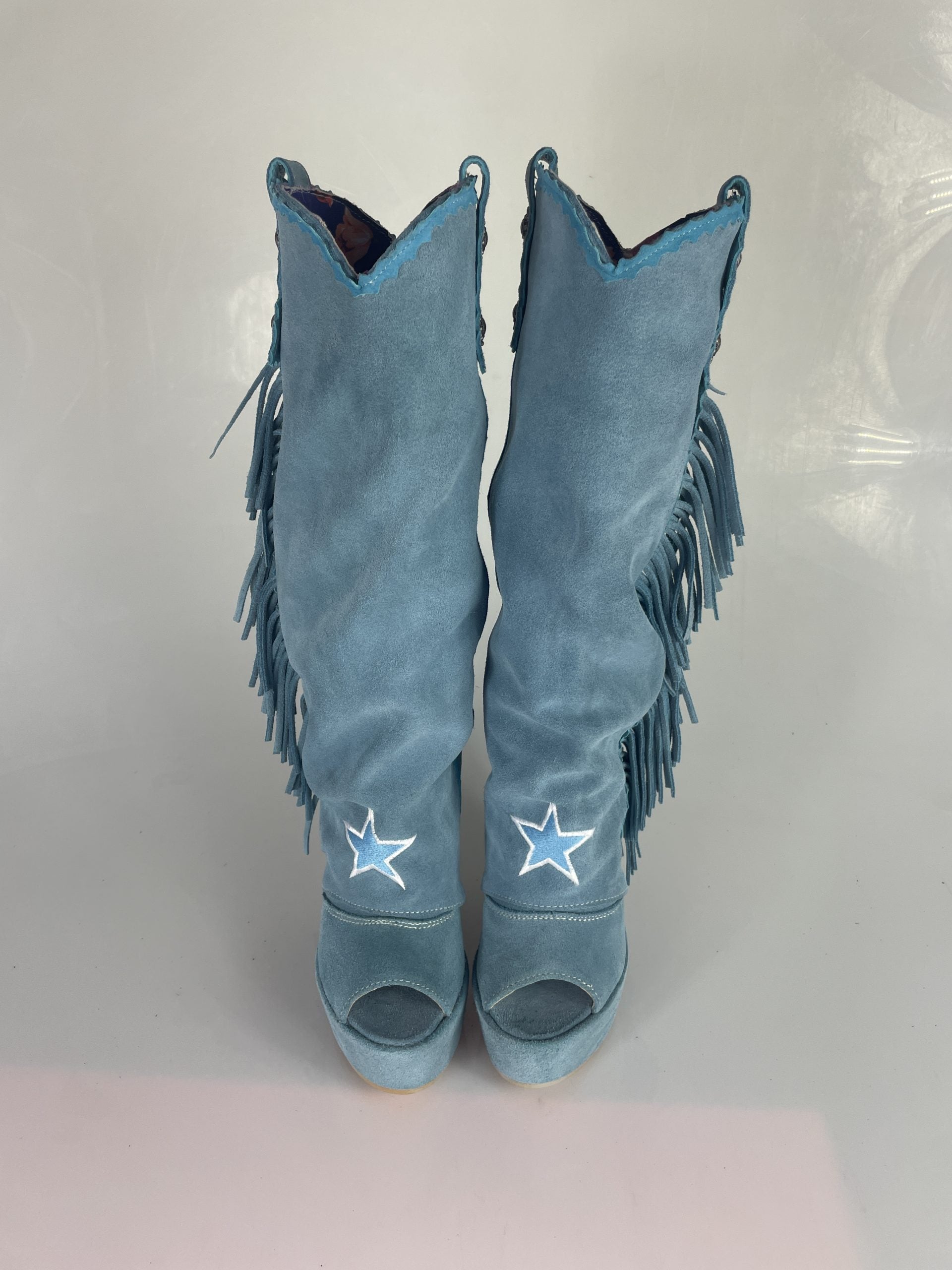 Carmensita euphoria turquoise suede