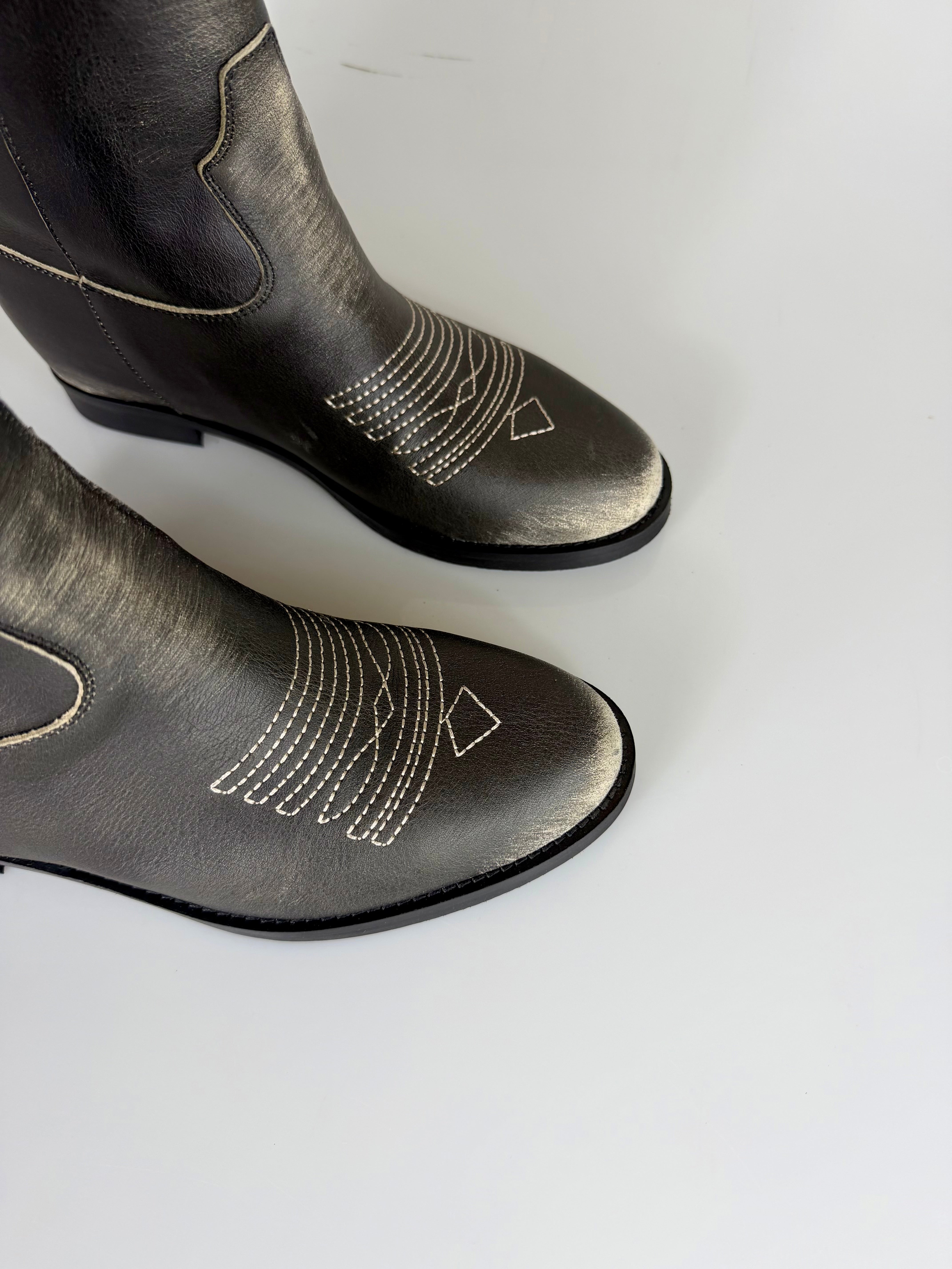 Stivale 1853-90 (zeppa interna ) pelle grigio sporcato