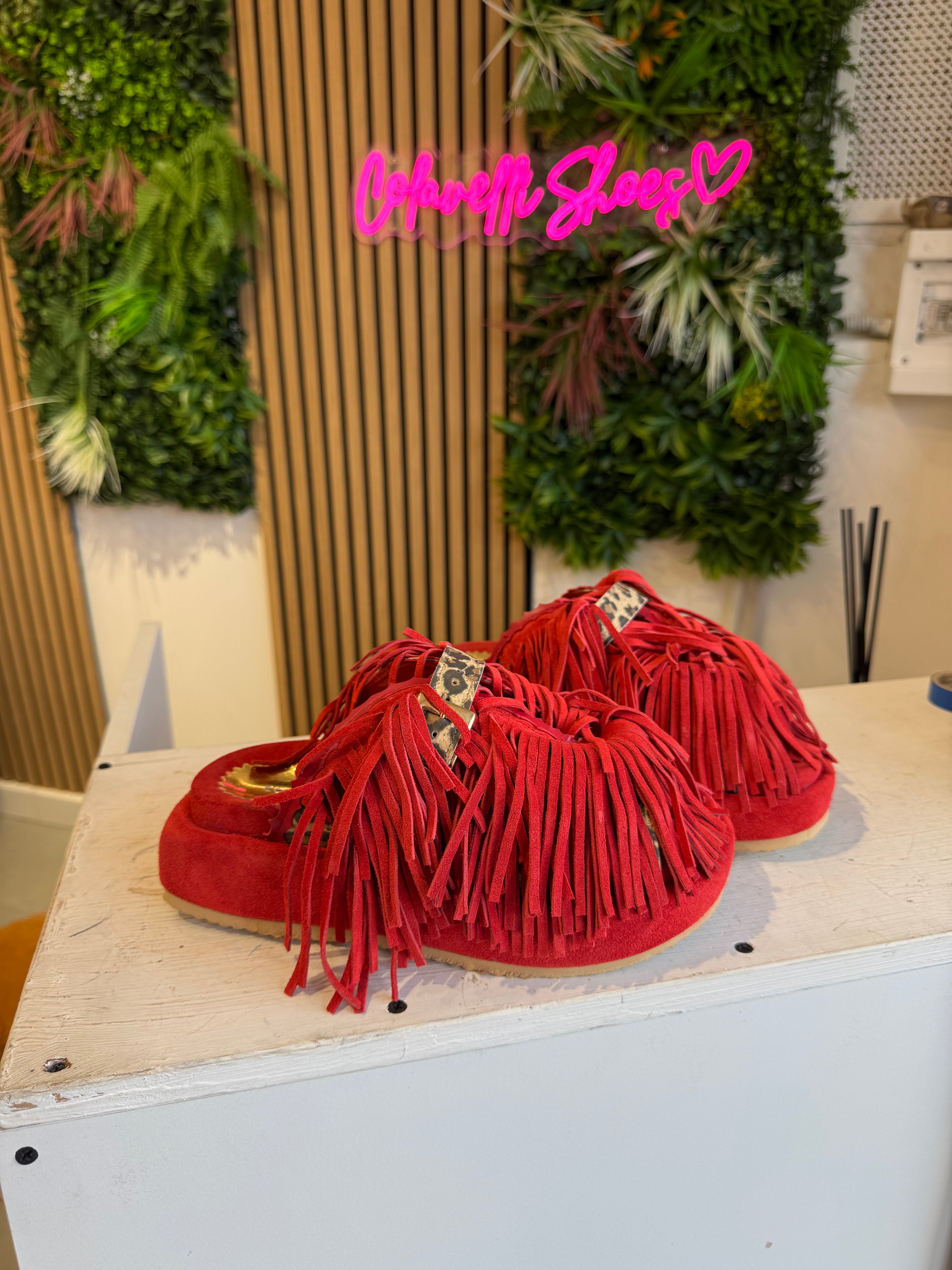 Sinfonia red suede spotted rip