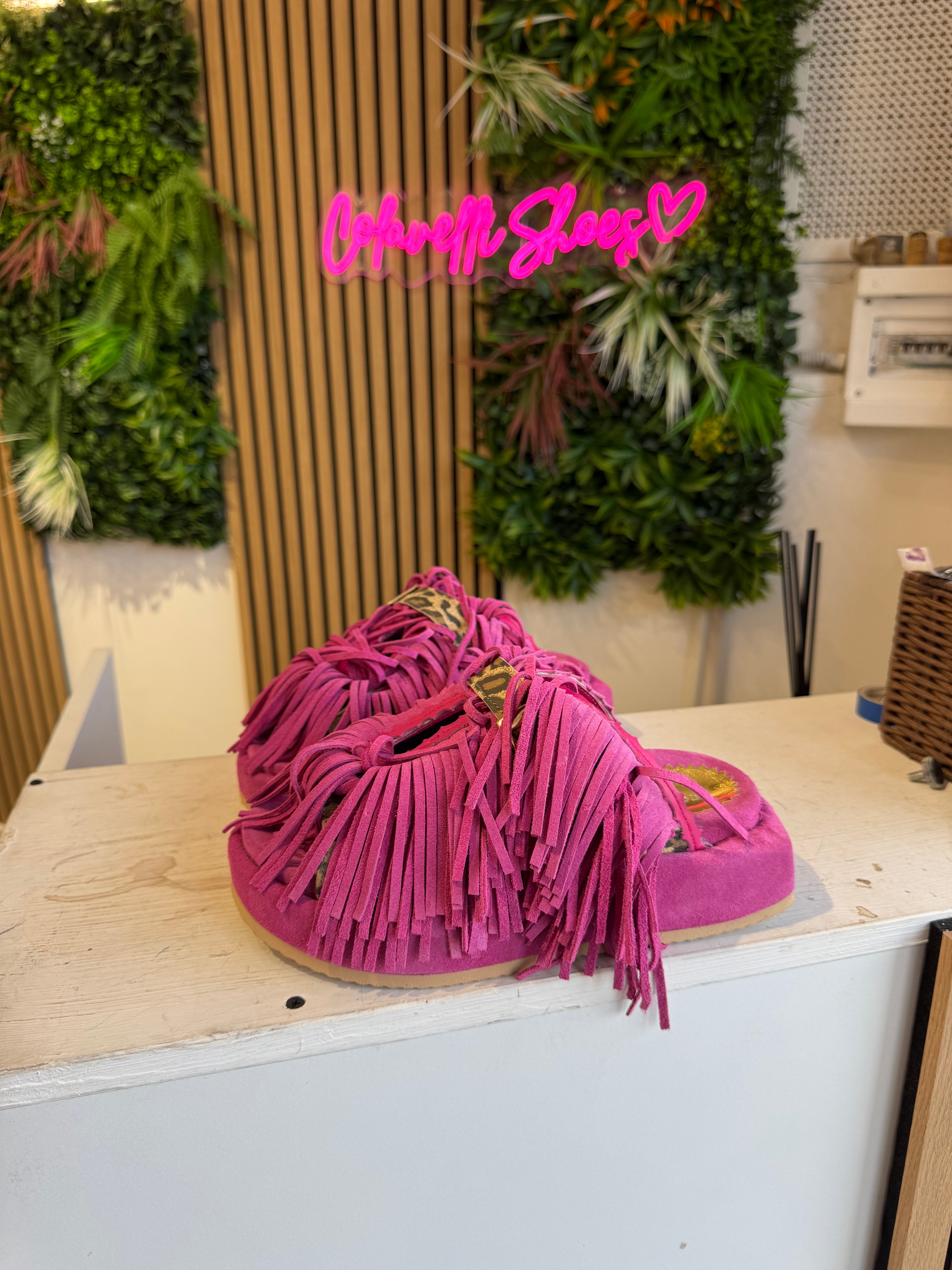 Sinfonia suede fuchsia spotted rip