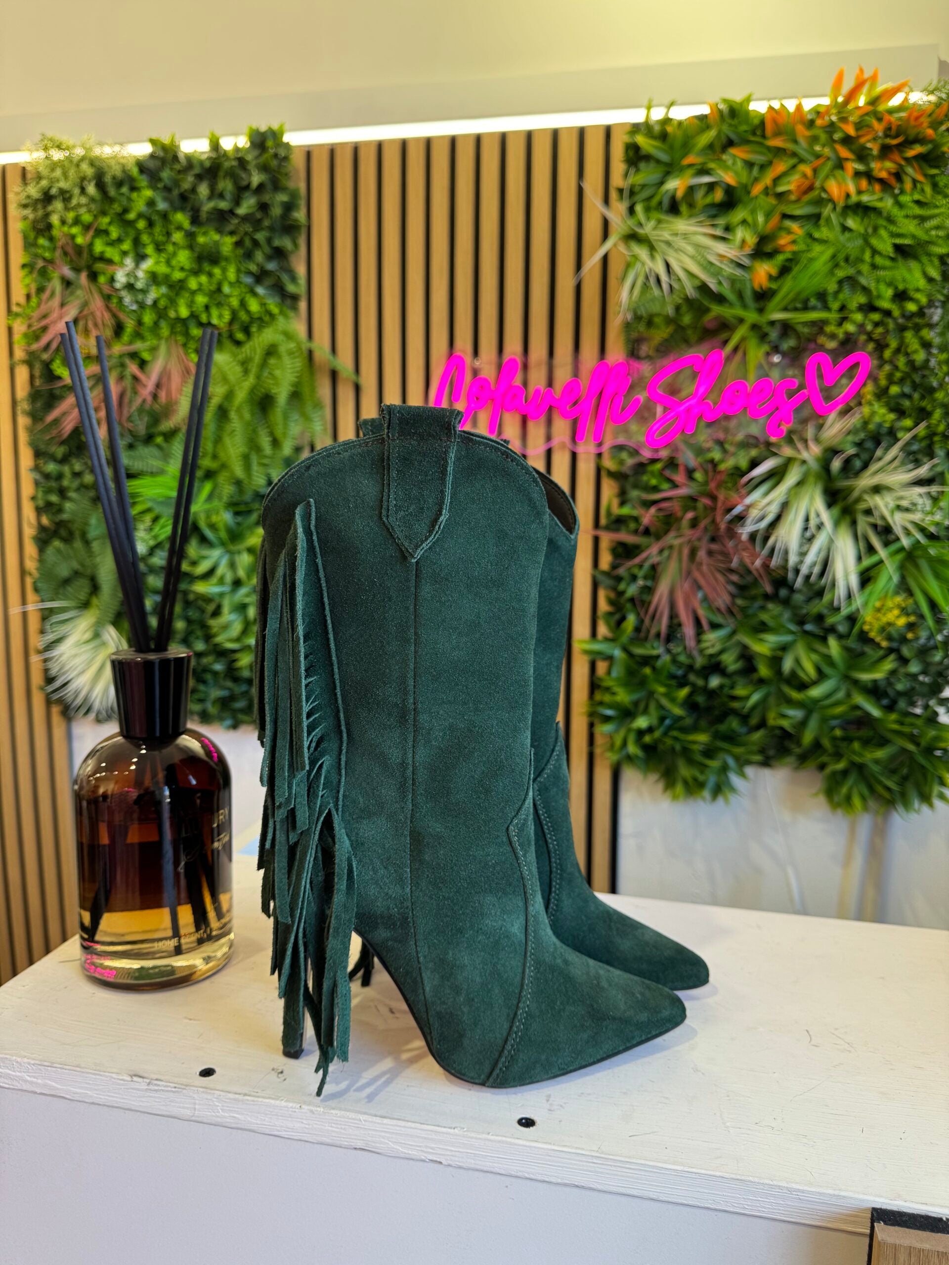Ibiza green suede