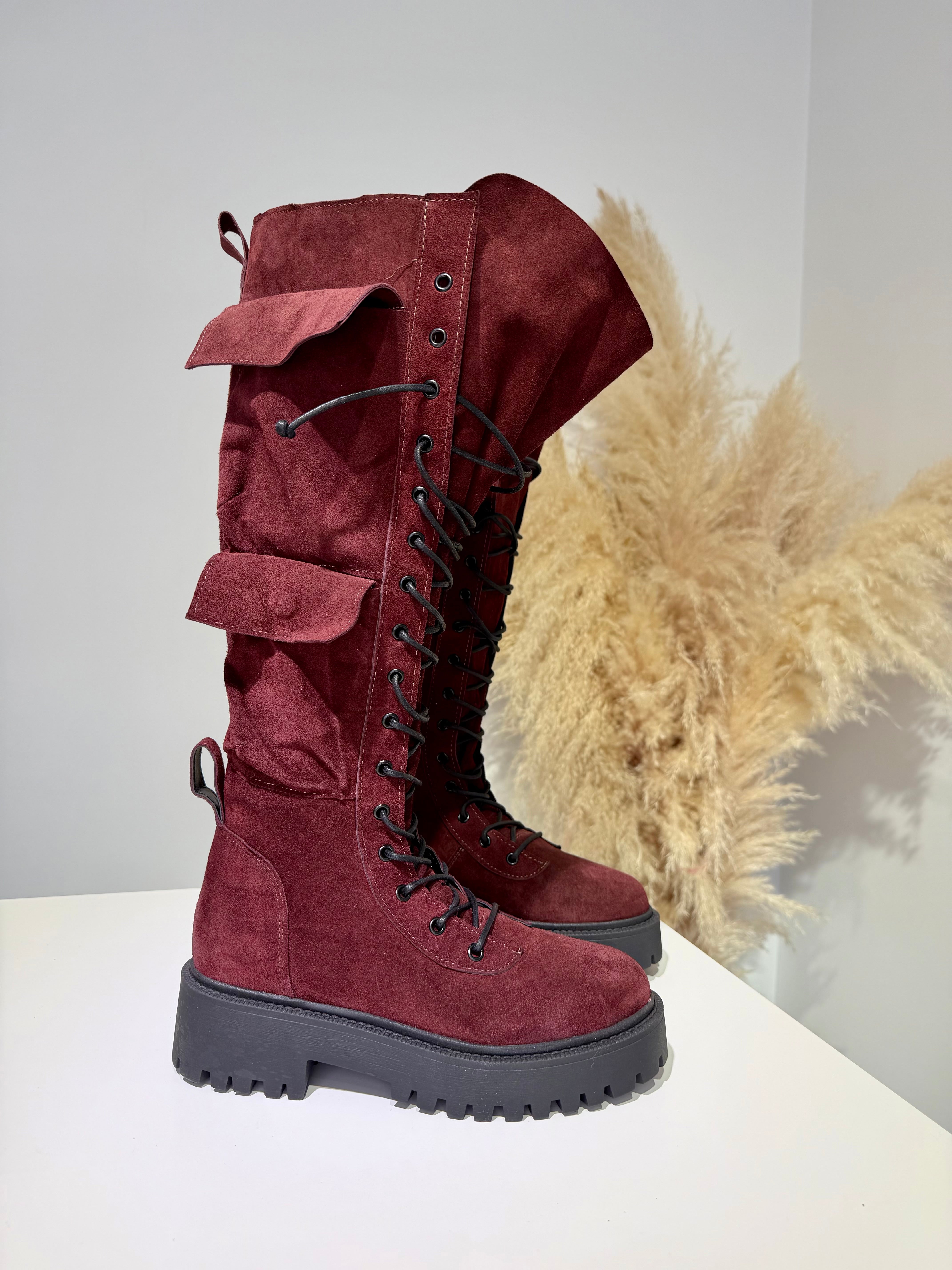 Anfibio ginny al ginocchio cam bordeaux